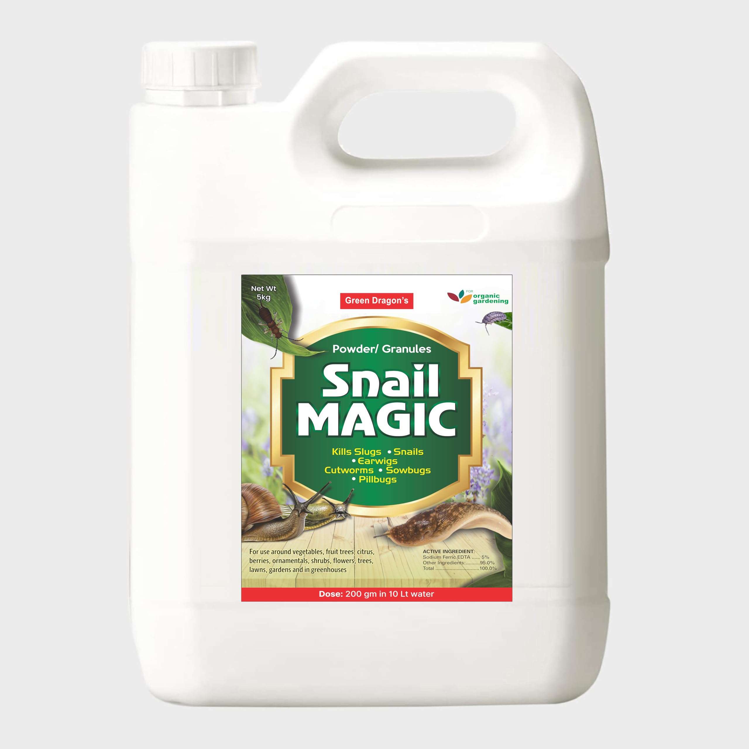 Green Dragon Home Solutions | Natural & Organic | SNAIL MAGIC, Garden Slug & Snail Repellent - 5 kg 1