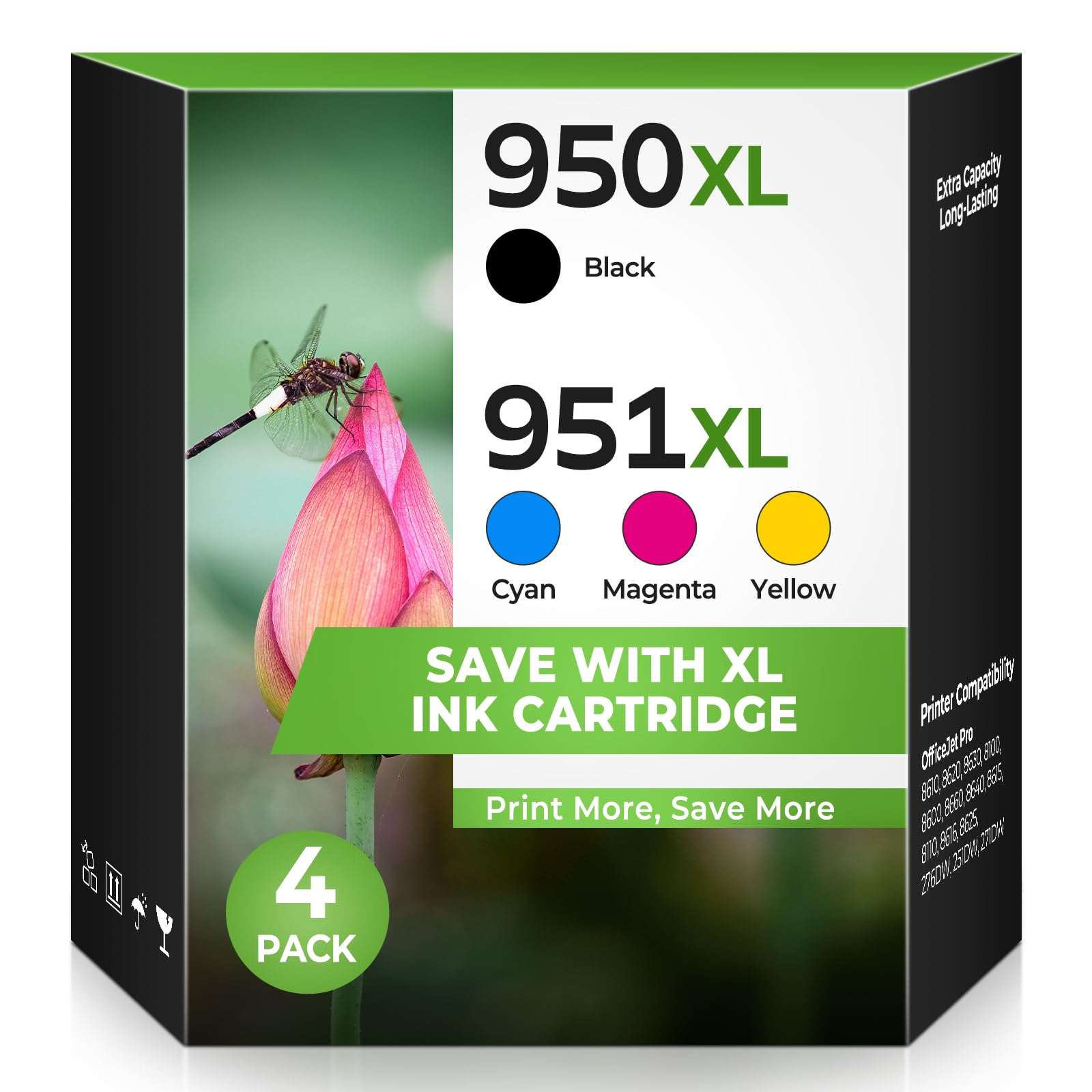 950XL 951XL Ink Cartridges Office Jet Pro 8600 8610 8620 8630 Compatible for HP 950XL 951XL Ink Cartridges Combo Pack Compatible for Office Jet Pro 8600 8660 8640 8615 8110 276DW 251DW 271DW Printer 1