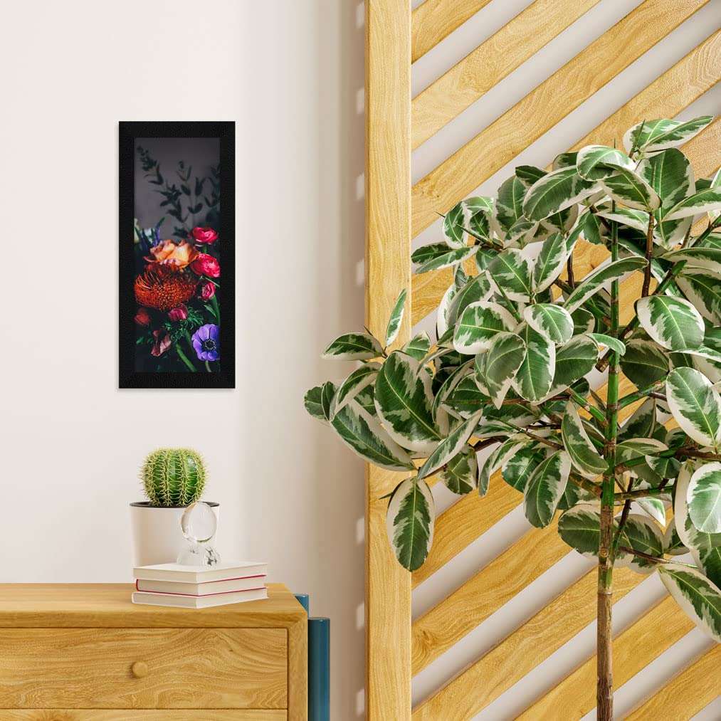 Jitesh Arts Floral Wall Art – Unique Colorful Flower Painting for Living Room, Bedroom, Kitchen, Office & Home Décor | Elegant Botanical Framed Artwork | 6 x 13.5 Inches | Code: 1234569 3