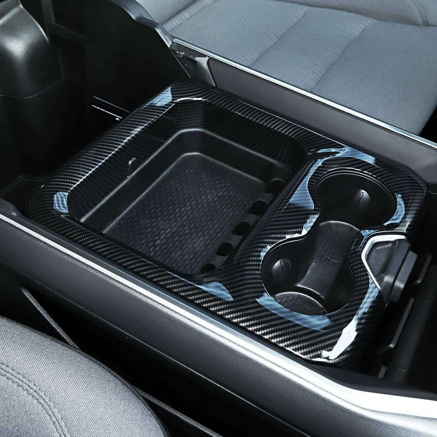 Srggscd Center Console Front Armrest Cup Holder Panel Cover Trim ABS Compatible with Ram 1500 Big Horn/Laramie/Laramie Longhorn/Limited/Lone Star/Rebel/Tradesman 18-20 & Special Service 18 20 4