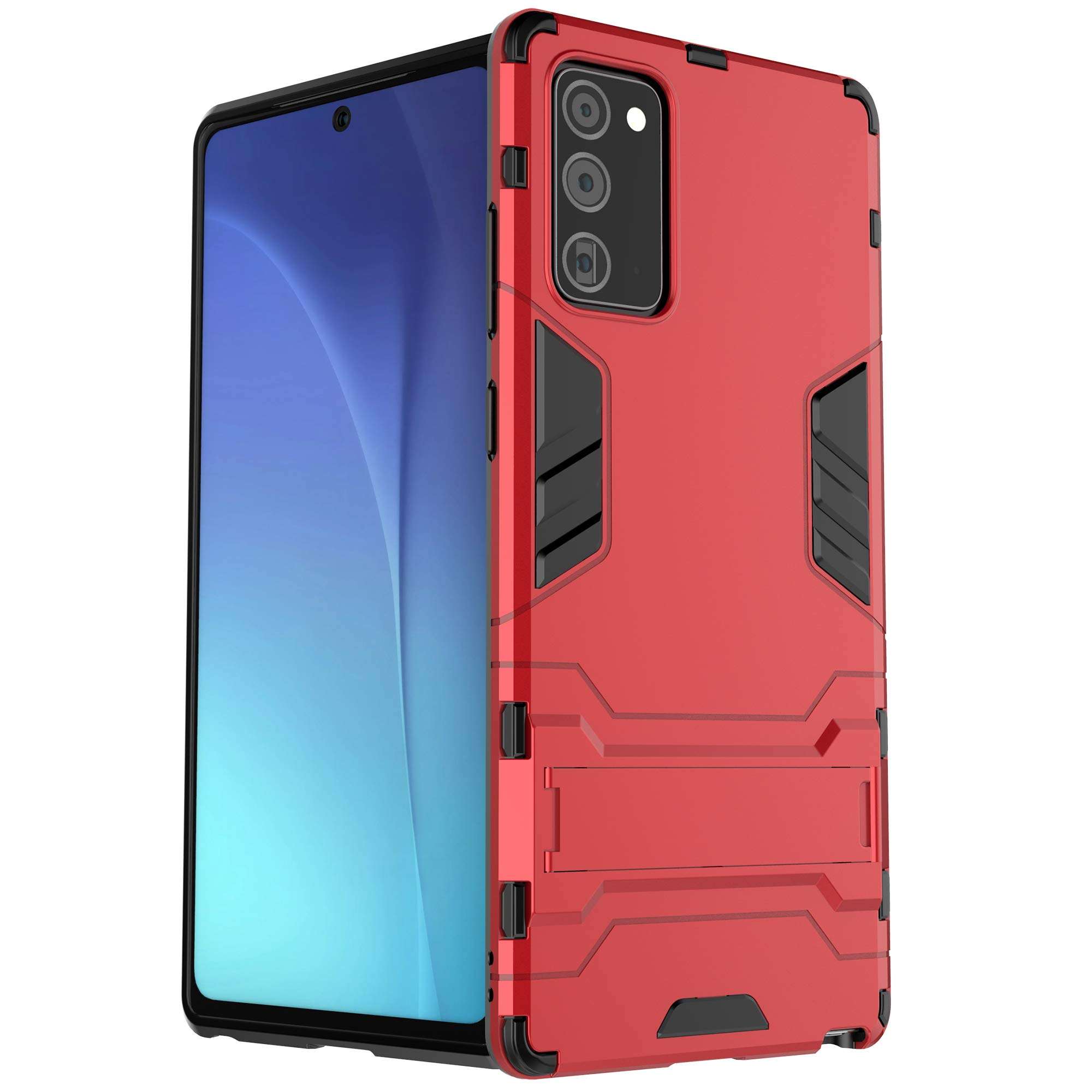 BIBERCAS Kickstand Case for Samsung Galaxy Note 20 5G,Anti-Scratch Shockproof Protective Samsung Note 20 Case,Military Grade Full Body Protection Armor Heavy Duty Case for Galaxy Note 20 2020-Red 1