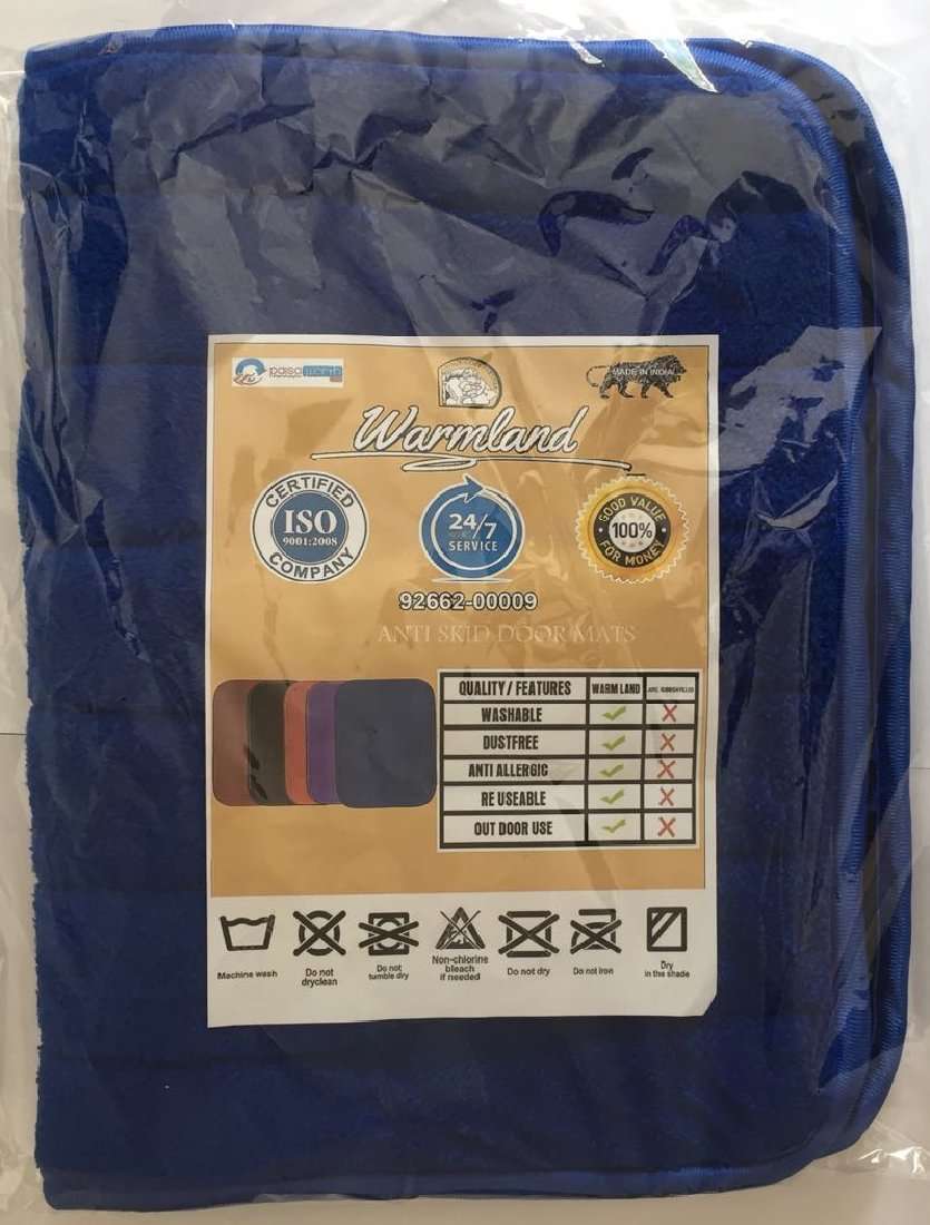 Warmland Anti Skid Solid Polyester Bath Mat-15 x 22"", Blue 4
