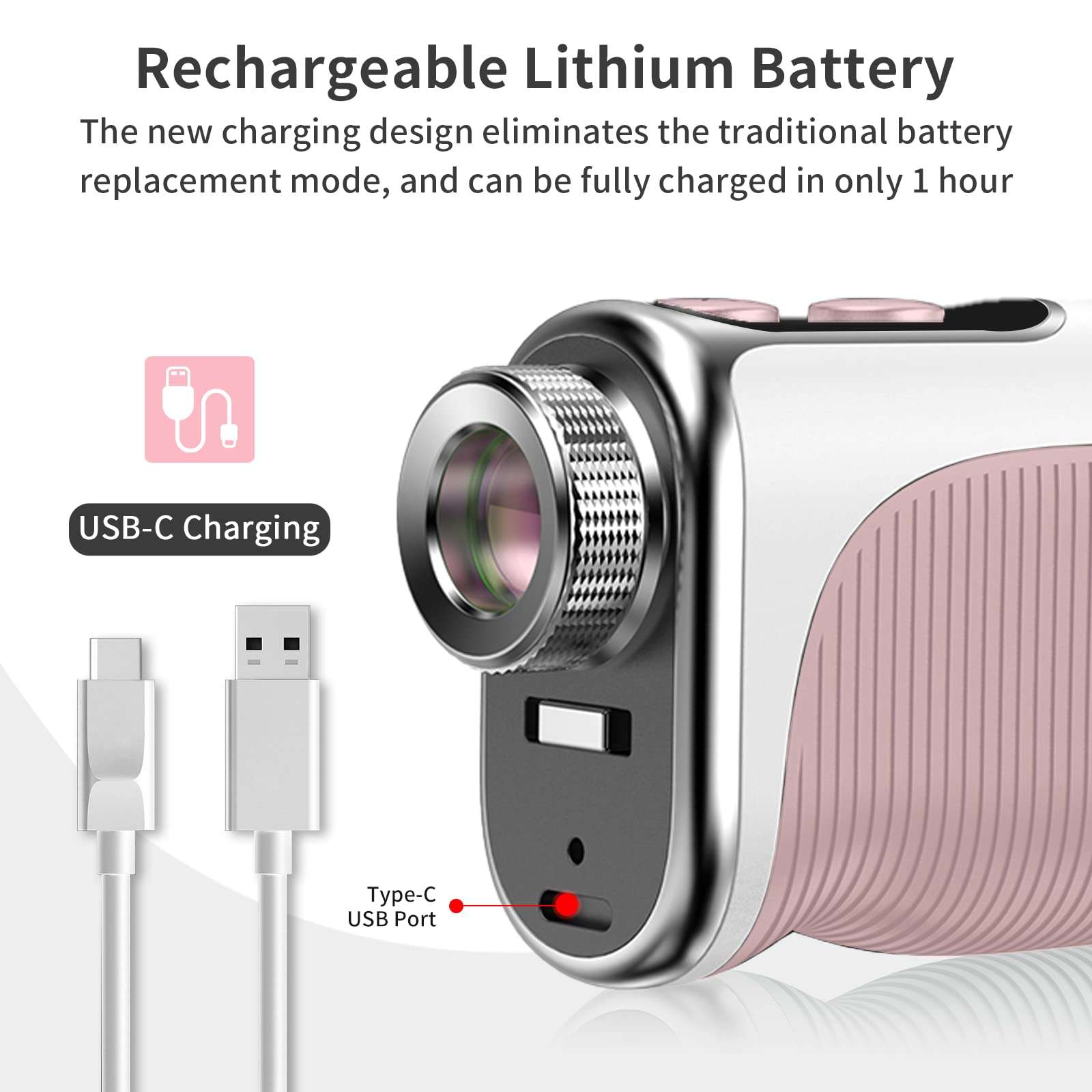 PIIDOTwit Range Finder Golfing with Slope, 1204 Yards High-Precision Flag Pole Locking Laser Golf Rangefinder with Vibration Function and Rechargeable Battery 6