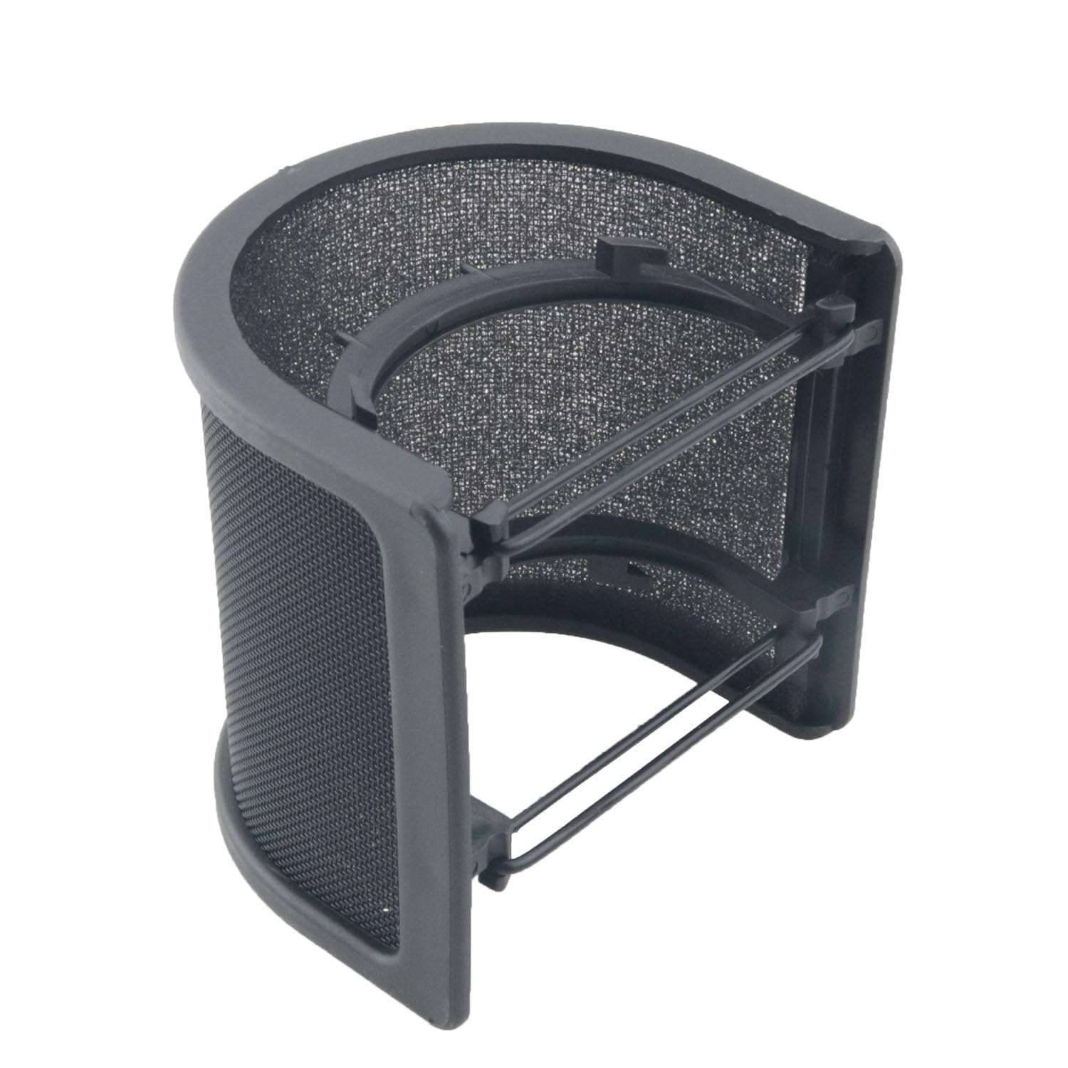 WELWIK Microphone Spray Cover Metal Filter Protector Handheld Microphone Shield Mask U Shaped Semi Enclosed Blast Sound Condenser Microphone Noise Reduction 5