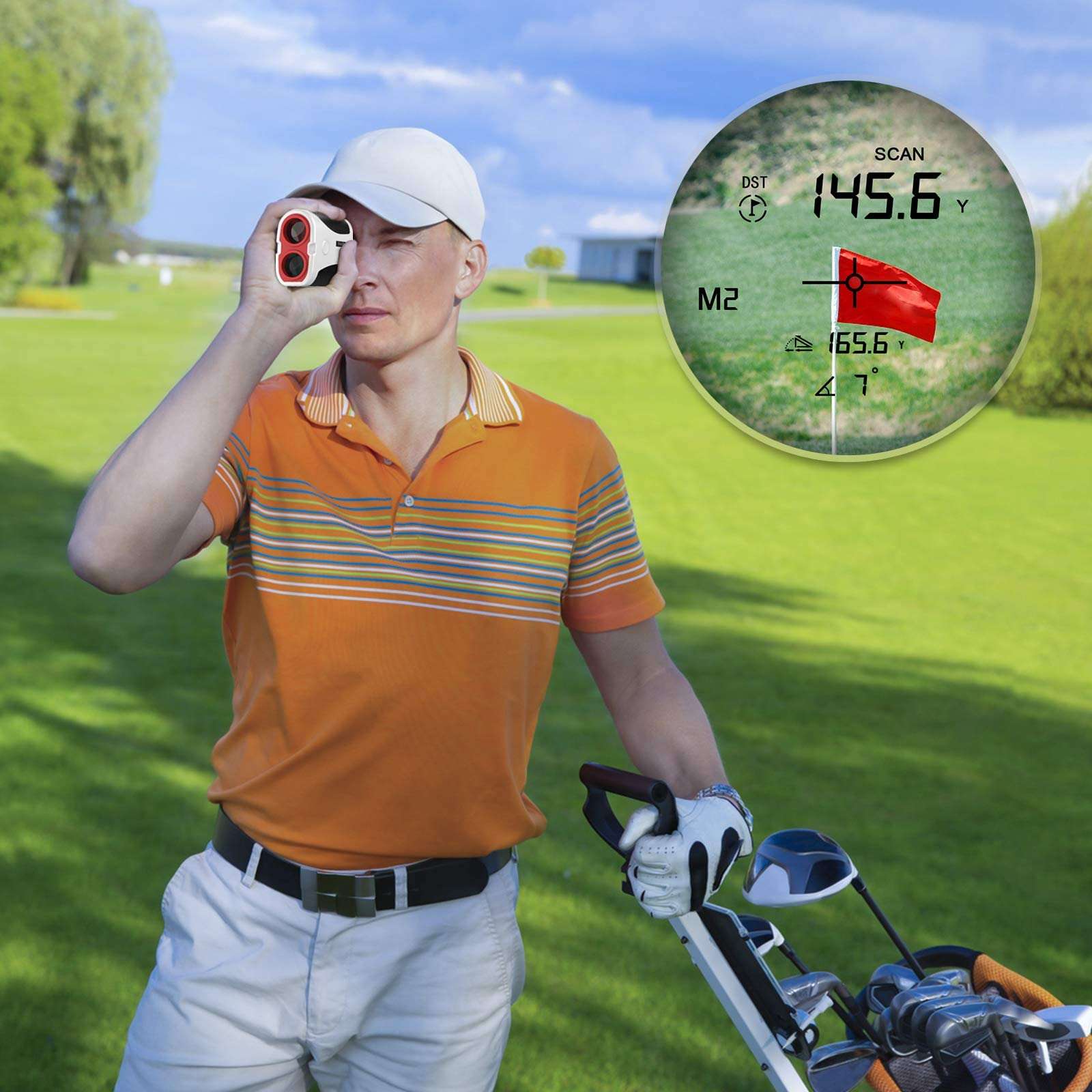 Bozily Golf Rangefinder,Hunting Rangefinder 6X Laser Range Finder 1000 Yards with Slope ON/Off Technology, Fast Flag-Lock, Continuous Scan Support - Tournament Legal Golf Rangefinder 5
