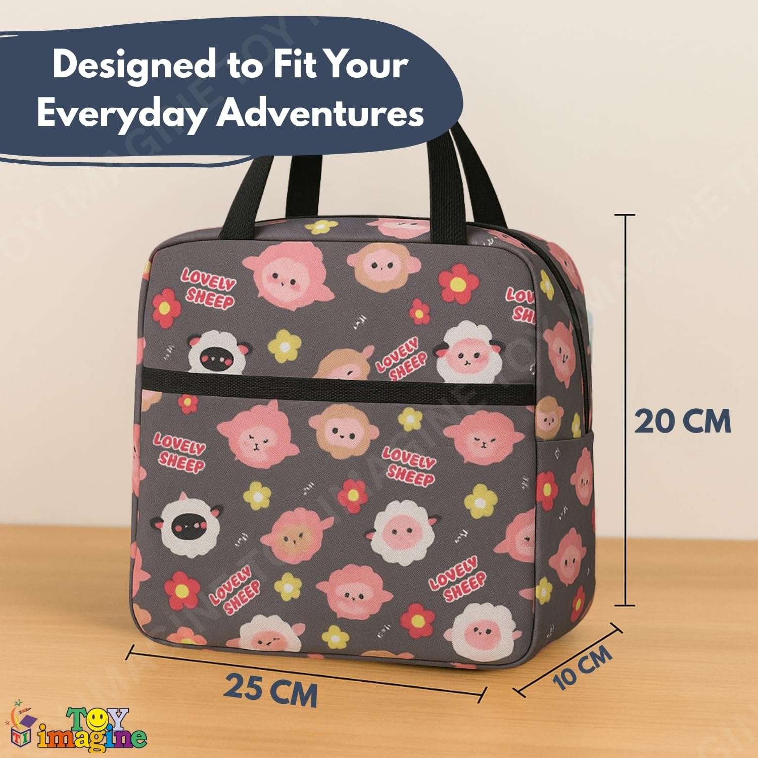 Toy Imagine Insulated Lunch Bag for Kids, Women & Office | Stylish Thermal Tiffin Bag, Lunchbox Carry Bag for School, College & Work | Small & Compact Food Storage Bag Leak-Proof (Assorted) 4