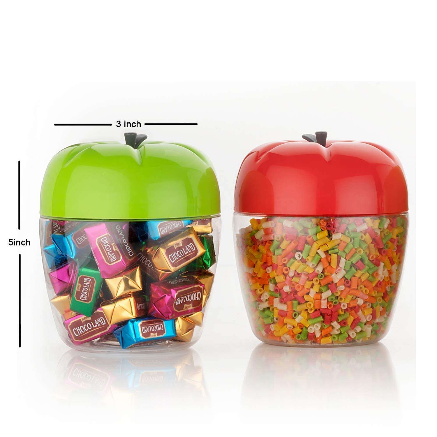 Primelife Nexa 4 Pcs Round Plastic Jar/Container with Apple Shape for Kitchen Storage Pickle, Sauce, jam, Dry-Fruit, Chutniey jar Airtight with Lid, 750ml - Multicolour (Apple 4) 6