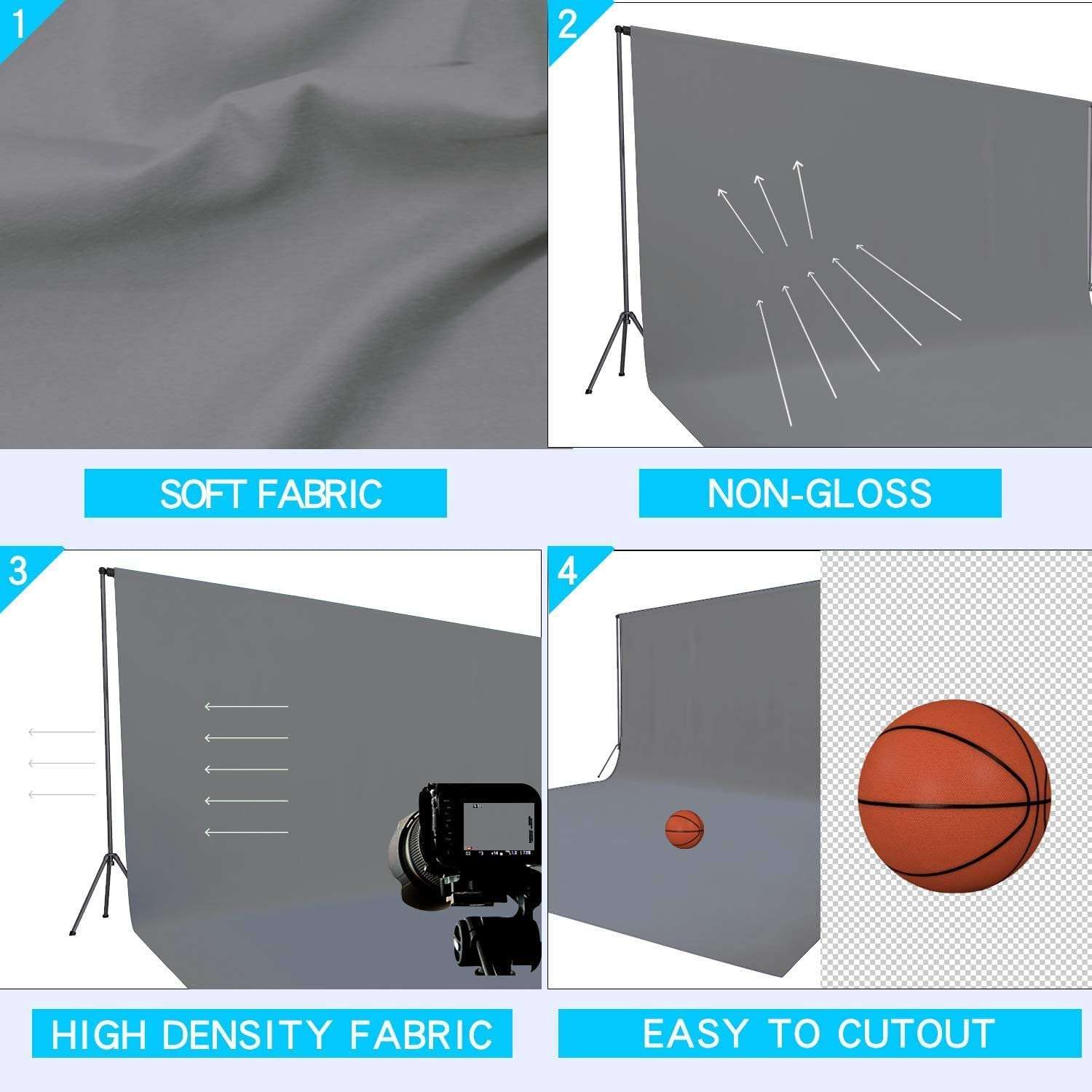 Cam Cart 4Ftx4Ft L-Grey M Green Studio Photography Reflector for Photo Shoot & Video Shoot 3