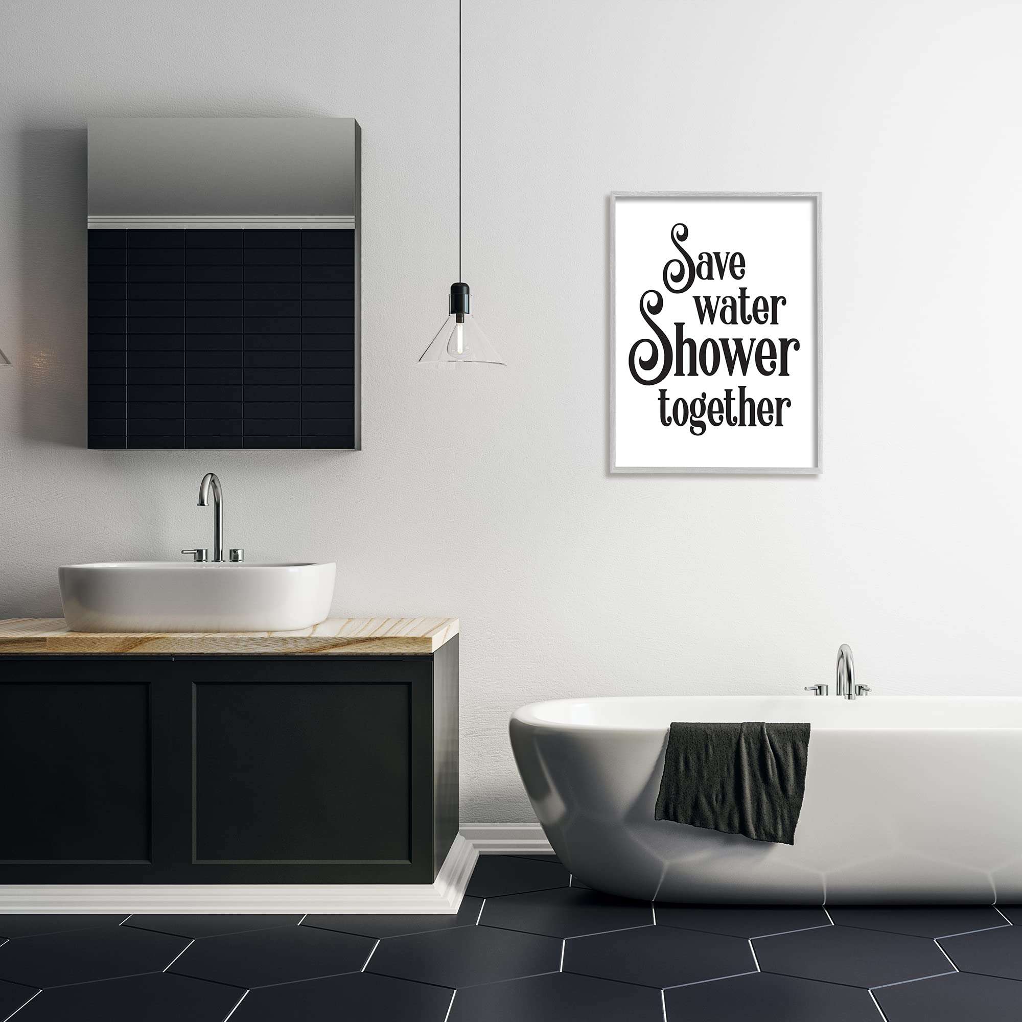 Stupell Industries Shower Together Humorous Bathroom Typography Casual Sign, Design by Lettered and Lined 3