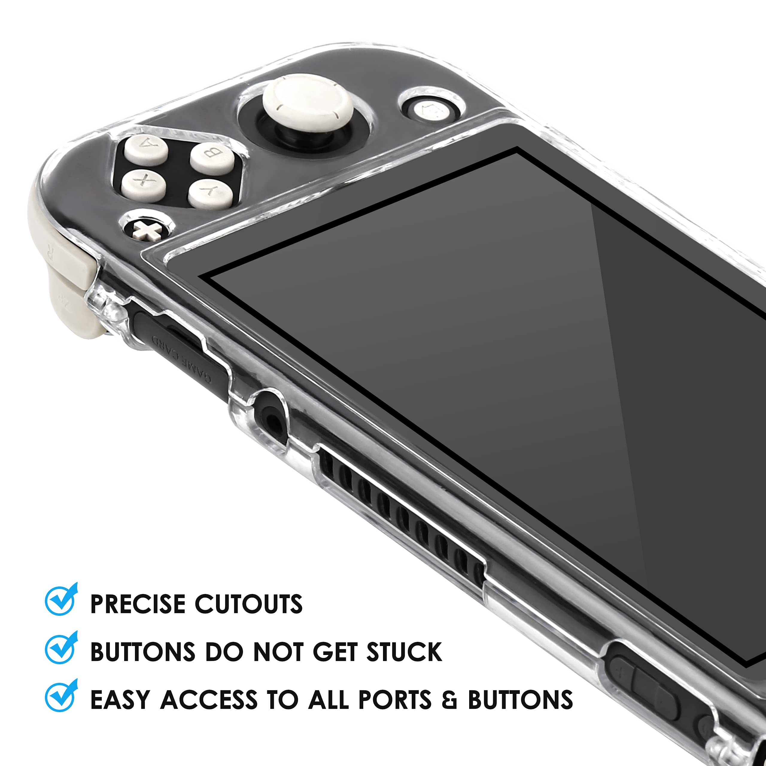 Nintendo Switch Lite Case Xforten Clear Protective Case Cover for Nintendo Switch Lite, HD Clear Case with a Screen Protector 2