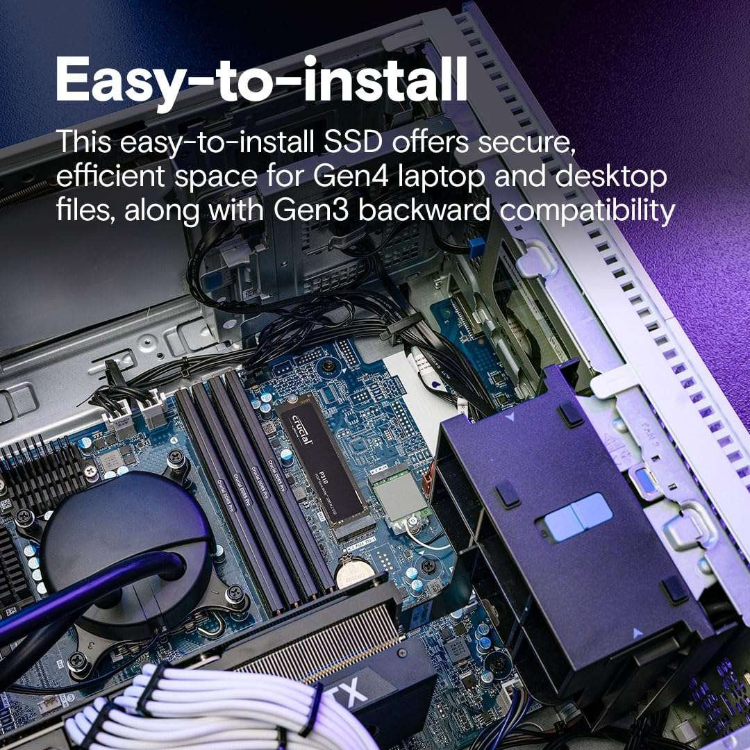 Crucial P310 1TB SSD, PCIe Gen4 NVMe M.2 2280, Up to 7,100MB/s, for Laptop, Desktop (PC), & Handheld Gaming Consoles, Includes Acronis Data Recovery Software, Solid State Drive - CT1000P310SSD801 5