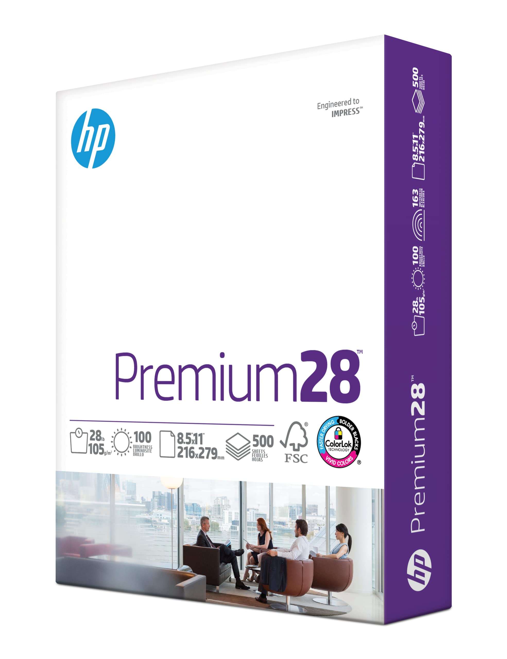 HP Printer Paper | 8.5 x 11 Paper | Premium 28 lb | 1 Ream - 500 Sheets | 100 Bright | Made in USA - FSC Certified | 205200R 1