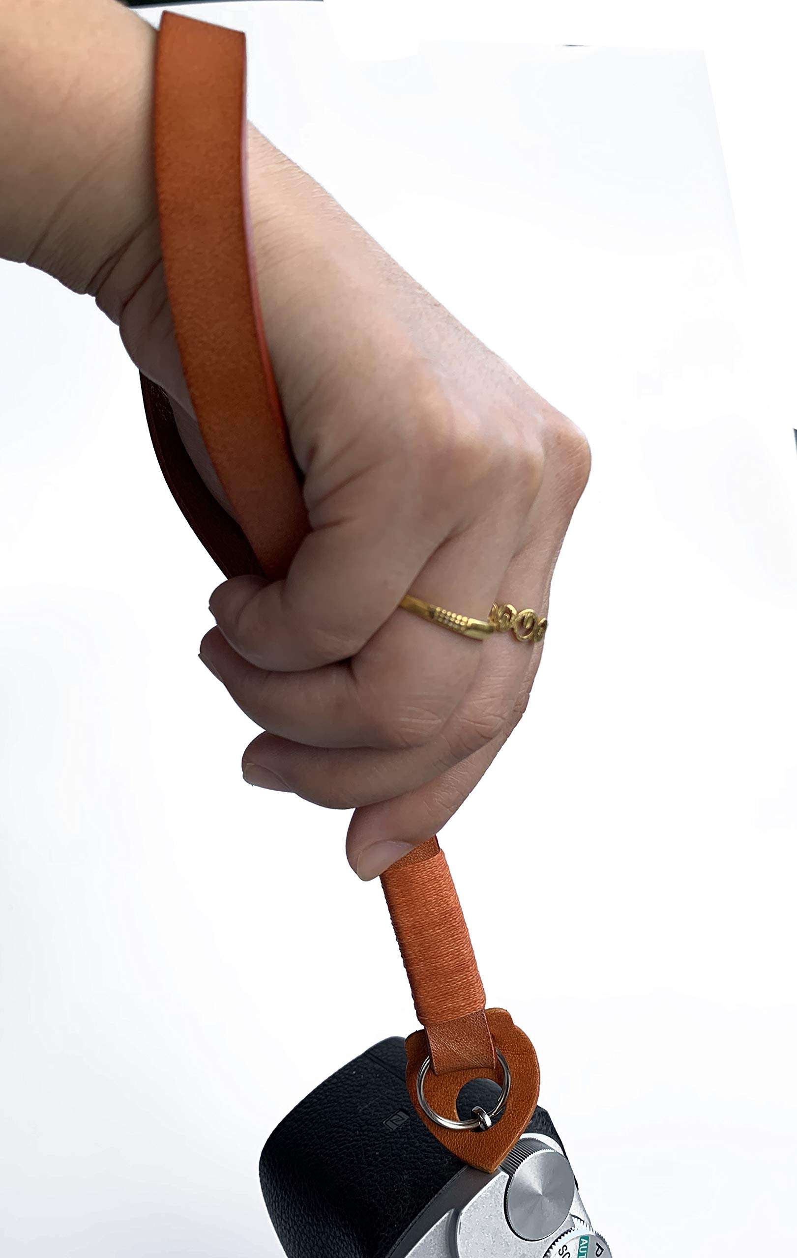 Jeereal Veg Tan Genuine Leather Camera Hand Straps Universal Interfaces Mirrorless DSLR Cameras, Nikon, Canon, Sony, Olympus, Panasonic, Fuji & More (Brown) 3