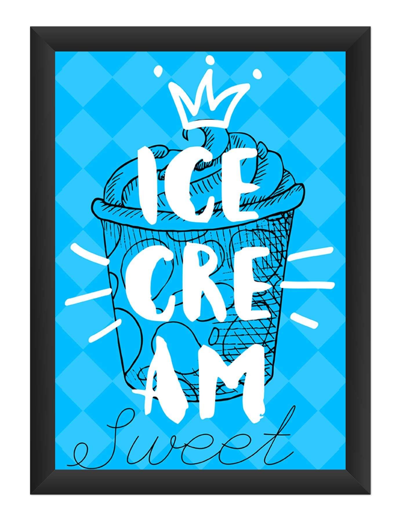 dhcrafts Photo Frames Black Color Synthetic Wood and Acrylic Glass Ice-Cream Design A4 Size (12X8) Inch Pack of 1 1