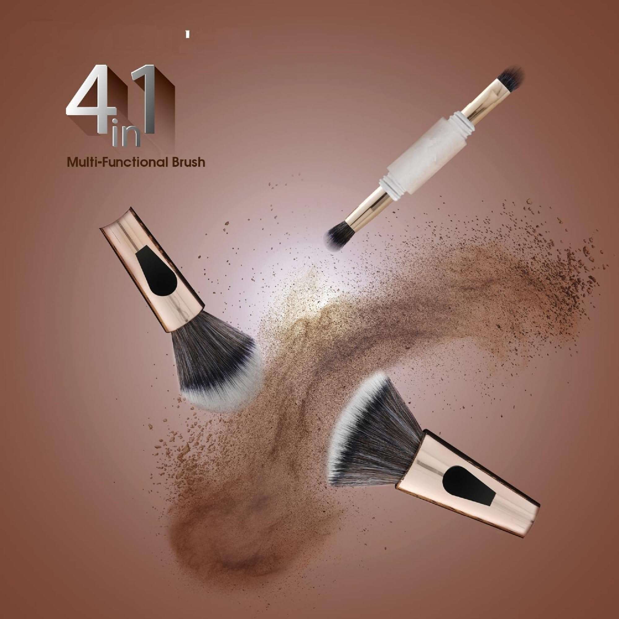 4 in 1 Multi Functional Makeup Brush with Dual End Design for Face and Eye Application 5