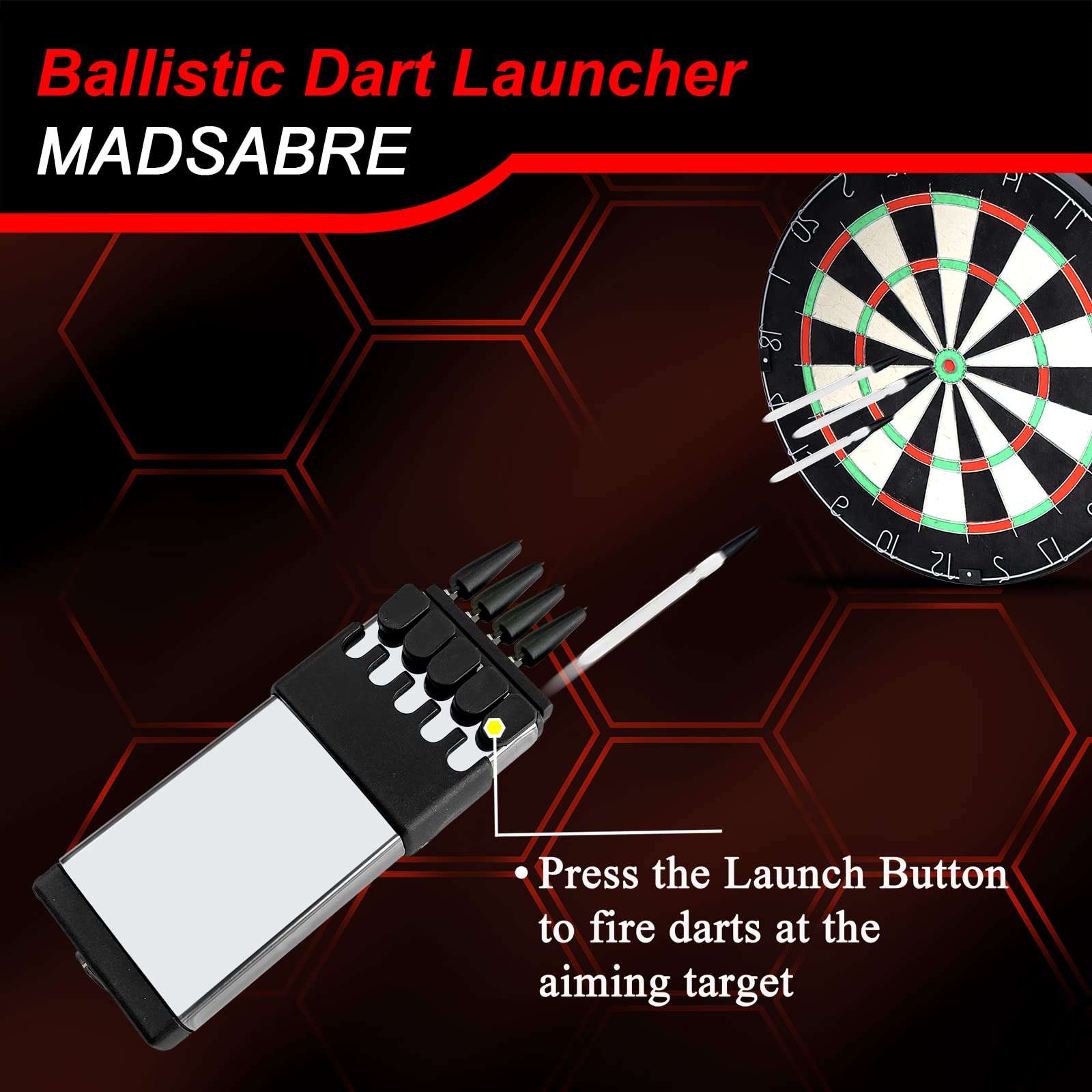 MADSABRE Ballistic Dart Launcher, Metal Darts Accurate Shooting for Hunting Camping Shooting Self-Defense and Survival, Adult Toy (White) 4