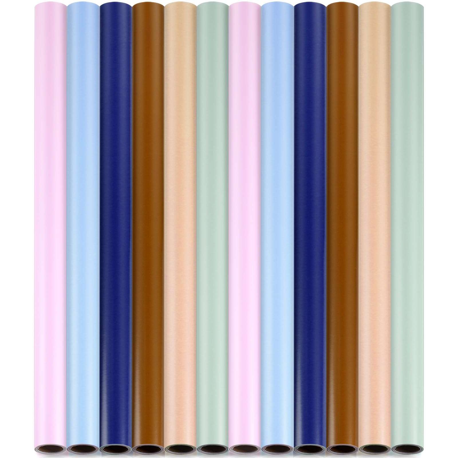 Estune 12 Rolls Bulletin Board Paper 4 x 15ft Fade Resistant Bulletin Board Paper Assorted Color Paper Roll for Classroom Arts Crafts Drawing Painting Decoration (Light Color) 1