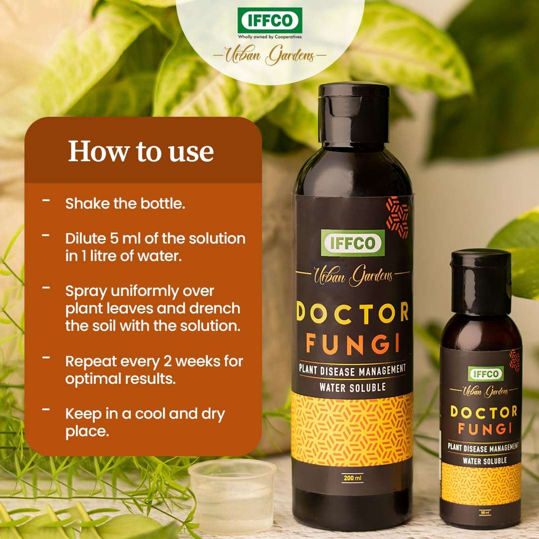 IFFCO Urban Gardens - Doctor Series + Growth Promoter Combo - 600 ML - Neem Oil, Fungi, Sea Secret - Organic Solution to Prevent All Soil & Plant Borne Problems and Improve Abiotic Stress Tolerance 4