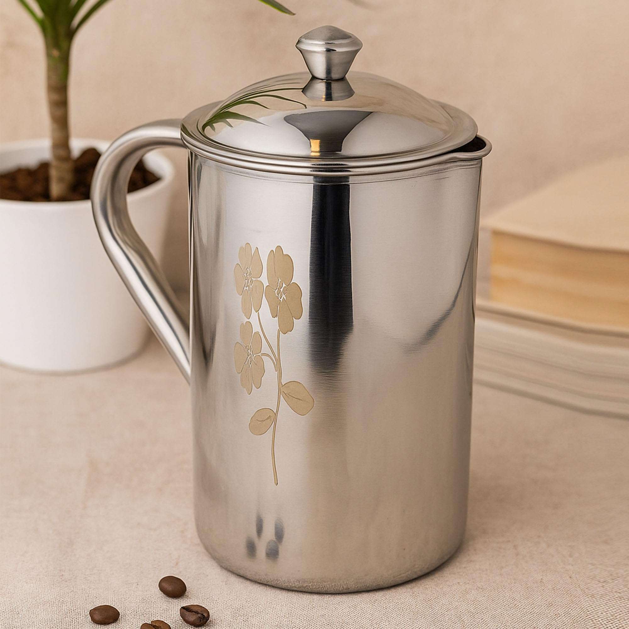 STEELHOMES | 2 Litre Stainless Steel | Serve Water JUG | Water Pitcher | RUSTFREE | Durable