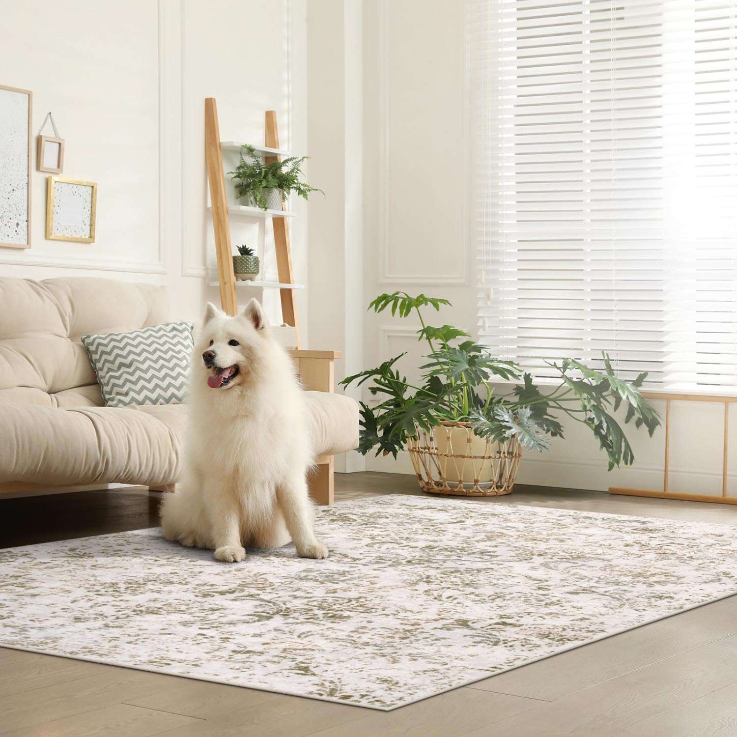 Lahome Kitchen Runner Rugs Non Skid Washable 2'6"x8', Boho Long Carpet Runners for Hallway 8ft, Paisley Soft Indoor Carpet Runner for Bathroom Entryway Laundry Stairway, Beige 5