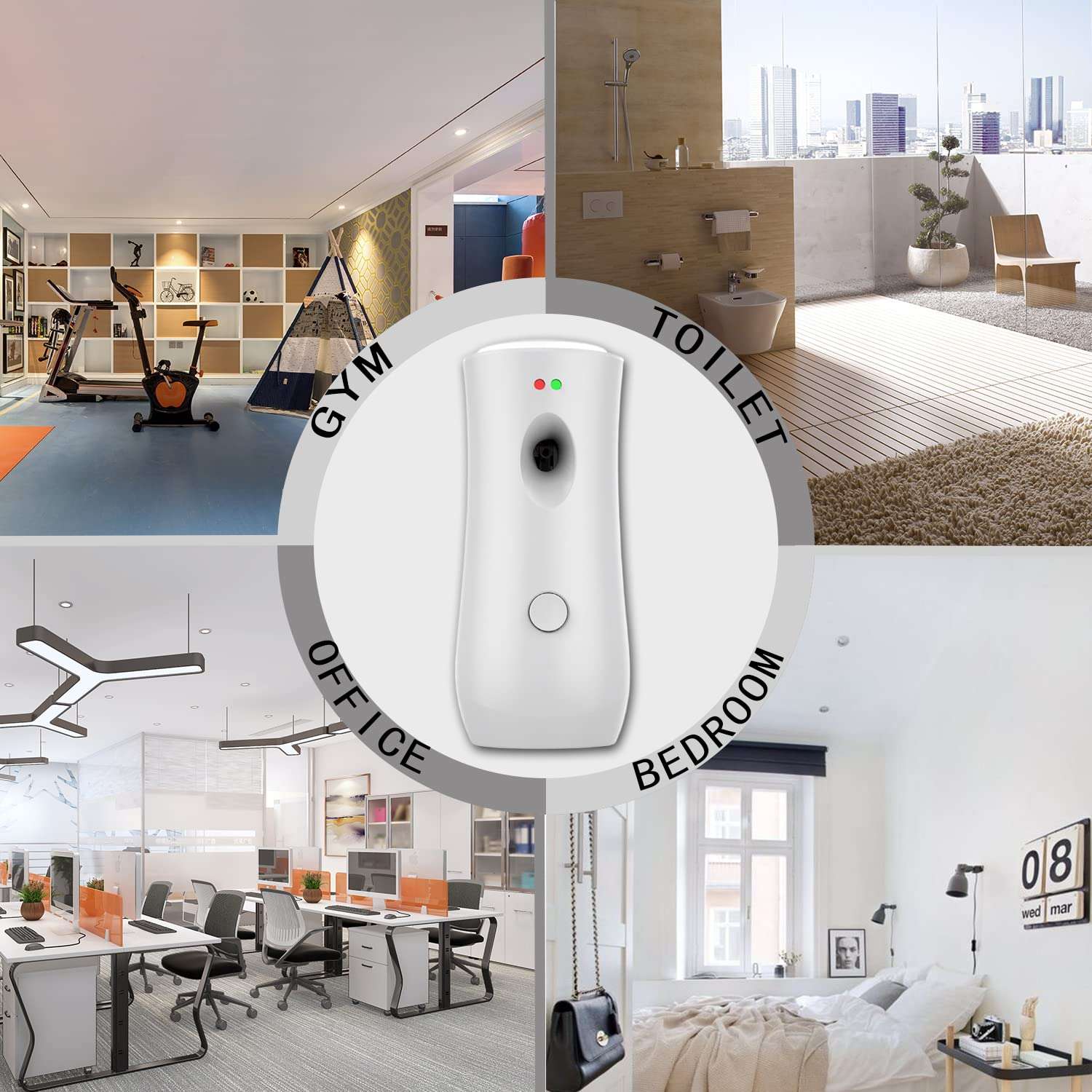 Automatic Air Freshener Dispenser, Wall Mounted/Standing Air Freshener Spray Dispenser, Aerosol Fragrance Machine is Suitable for Hotel, Bedroom, Bathroom,Office, Commercial Place(White-01) 6