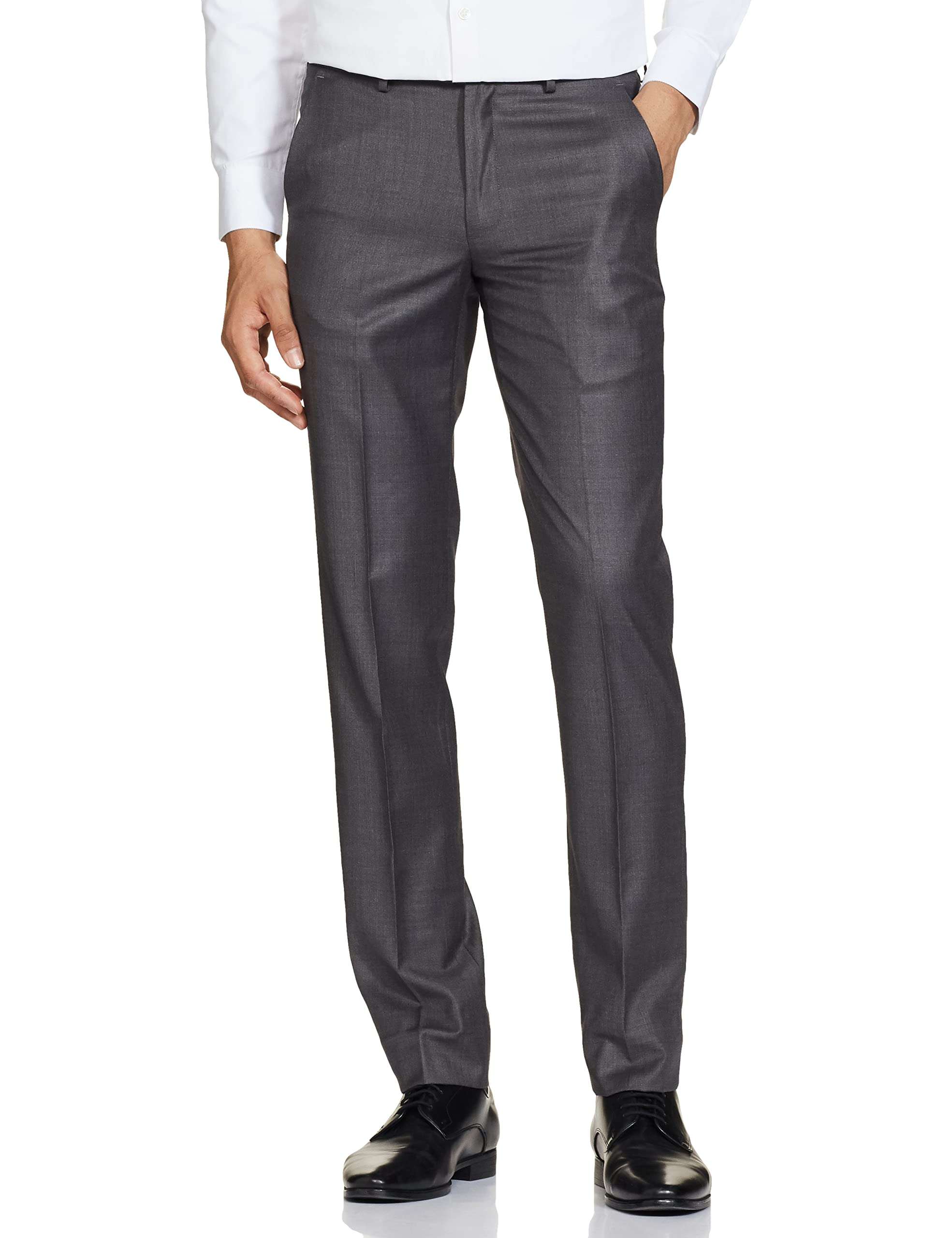 Van Heusen Men's Slim Pants (VHTFFSLB772621_Medium Grey_36) 1