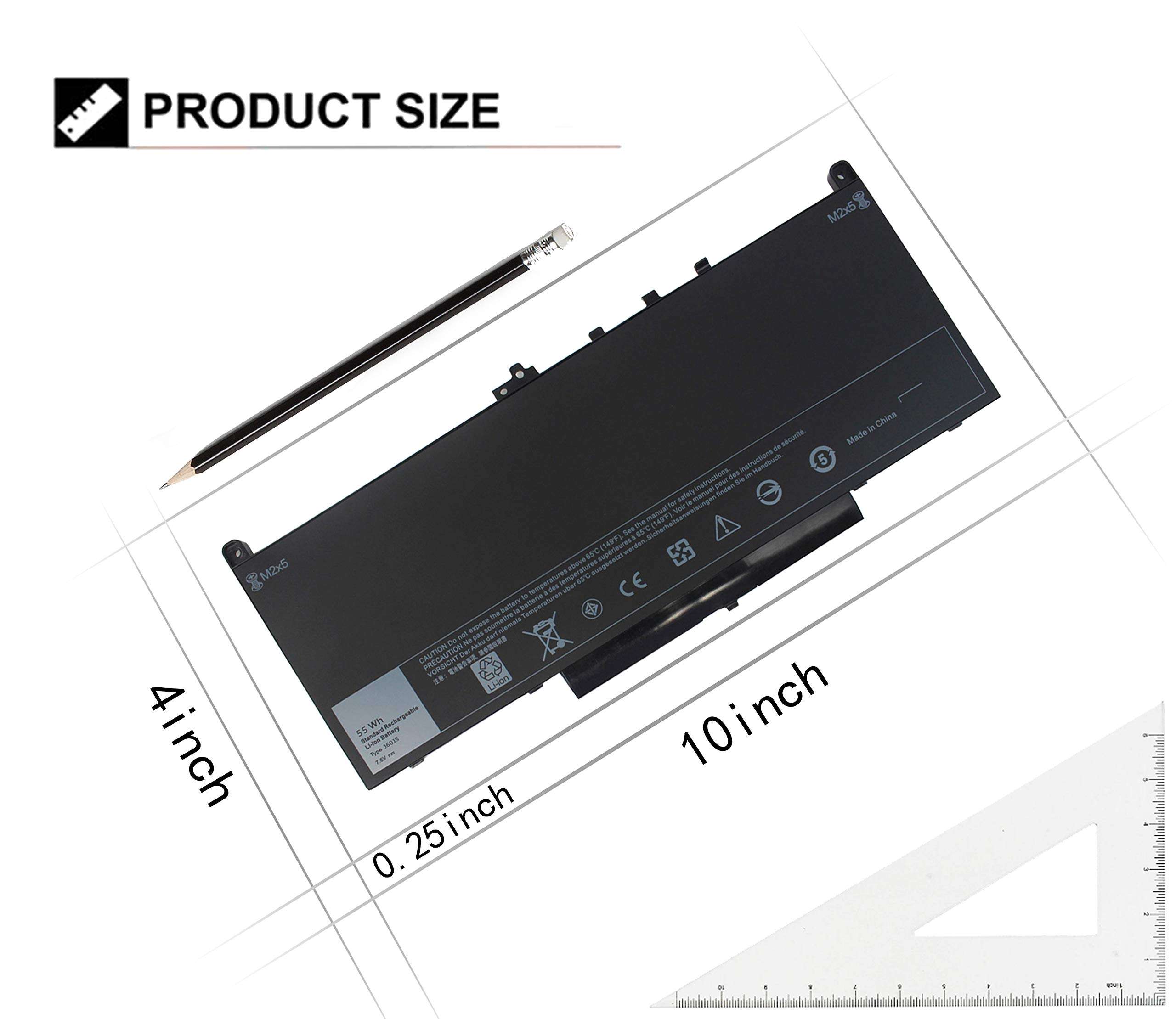 J60J5 E7470 E7270 Battery Compatible with Dell Latitude E7470 E7270 7470 7270 Laptop 0MC34Y MC34Y R1V85 242WD GG4FM WYWJ2 1W2Y2 451-BBSX 451-BBSY 451-BBSU P26S001 P61G001 4