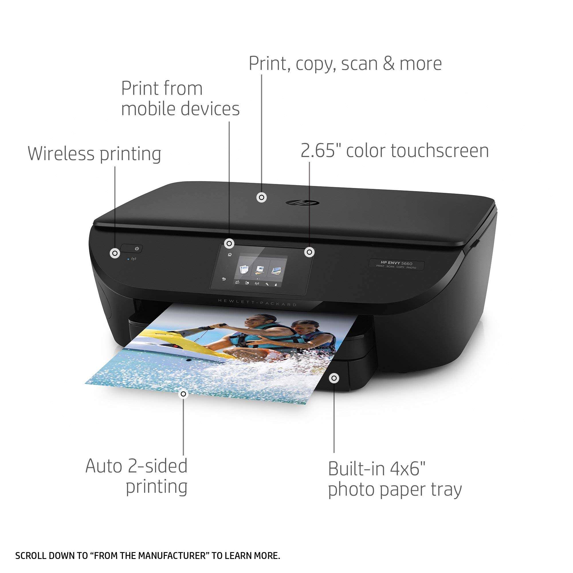 HP ENVY 5660 Wireless All-in-One Photo Printer with Mobile Printing, HP Instant Ink & Amazon Dash Replenishment ready (F8B04A) (Renewed) 2