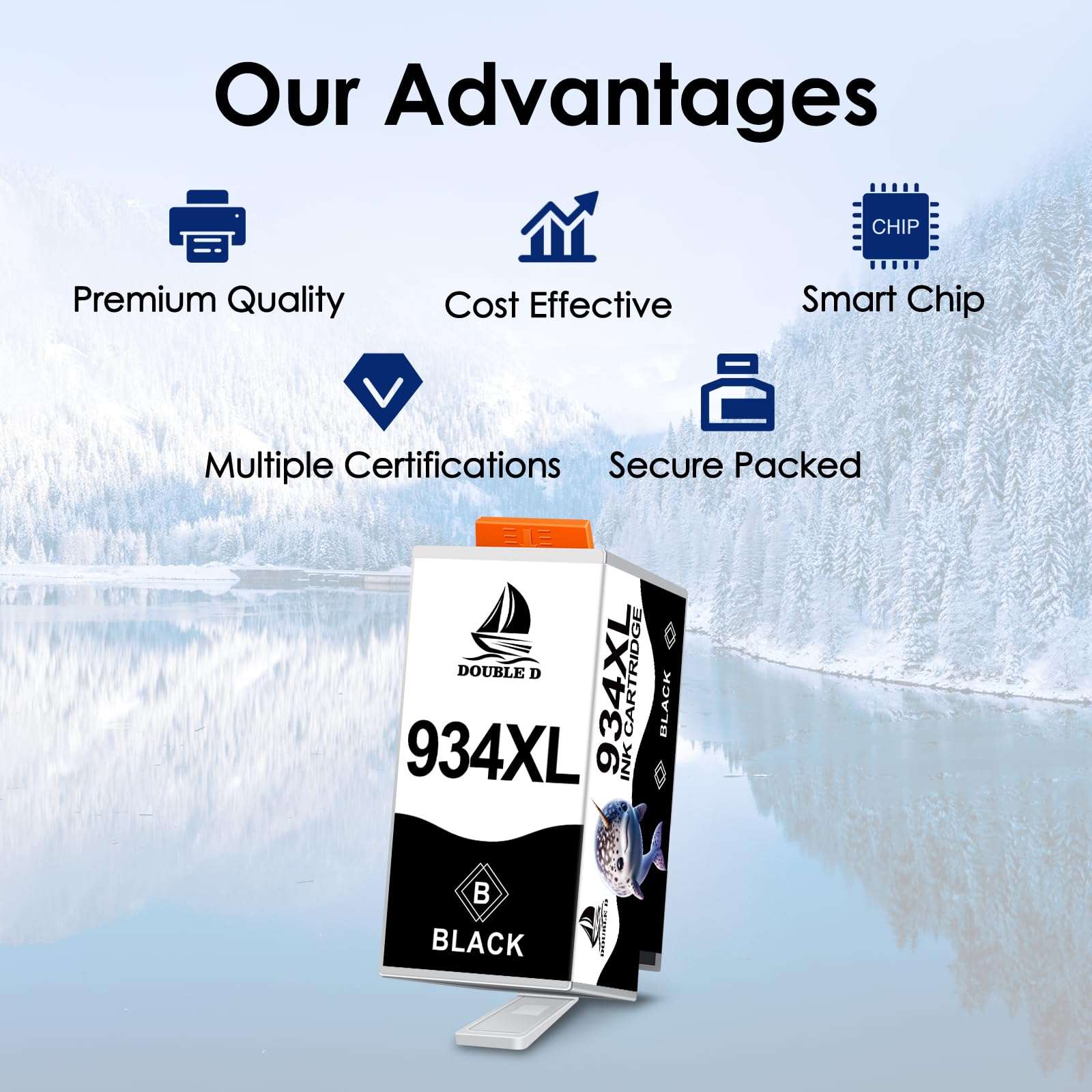 DOUBLE D 934 and 935 Ink Cartridges Compatible Replacement for HP 934XL 935XL for HP Officejet Pro 6830 6230 6815 6835 6812 6820 6220 6810 Printers (2 BK,1 C,1 M,1 Y, 5Pack) 4