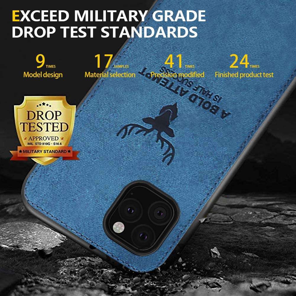 Magnetic Case for iPhone 11 2019,Built-in Metal Plate,Support Magnetic Car Mount,3D Deer Pattern Shockproof Anti-Scratch Soft TPU Edge Fabric Back 360 Protective Cover Case for iPhone 11 6.1'' Blue 5