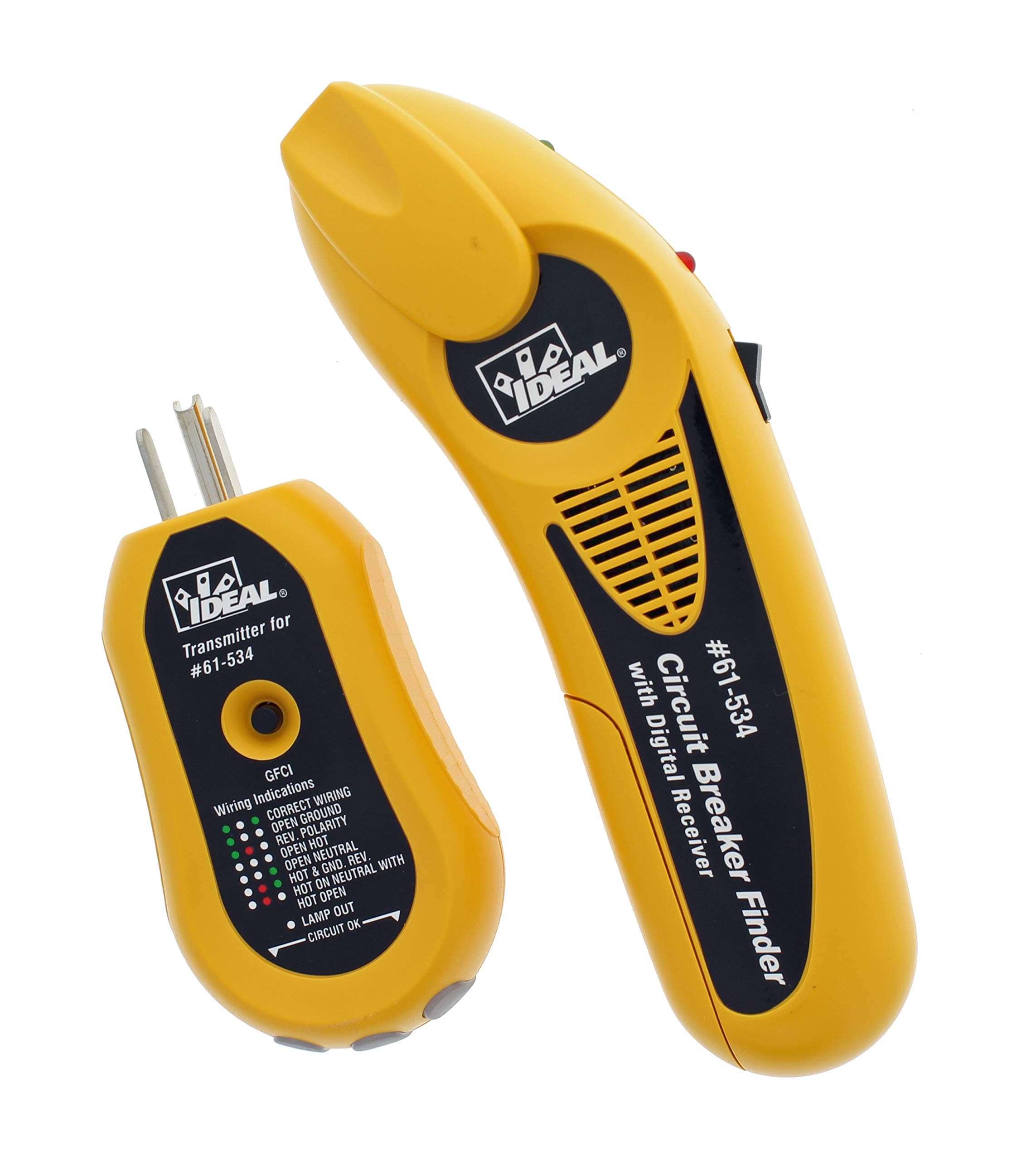 IDEAL Electrical 61-534 Digital Circuit Breaker Finder with Digital Receiver and GFCI Circuit Tester,Yellow 1