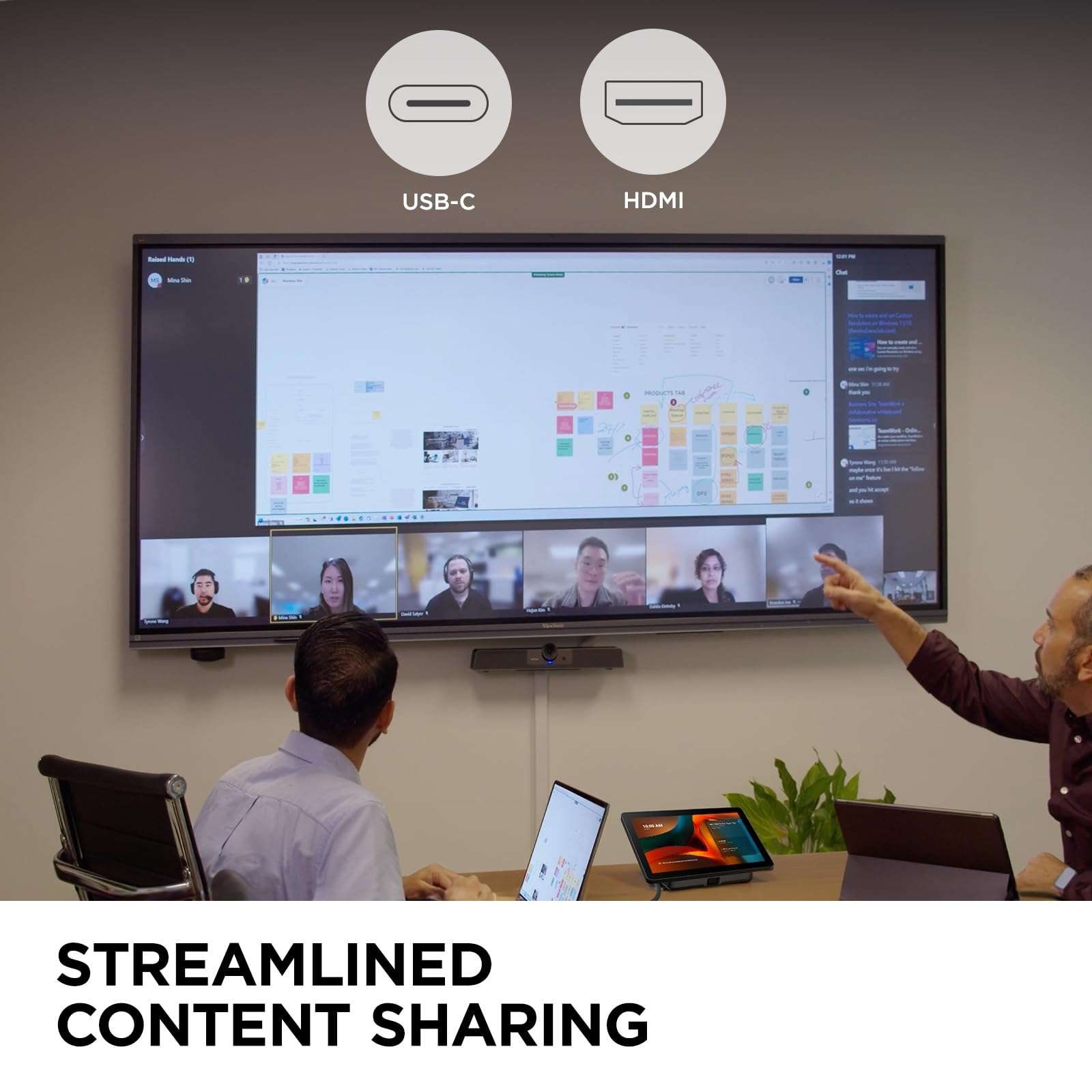 ViewSonic MRC1010-TN 10.1" Touch Console Certified for Microsoft Teams Rooms with Anti-Glare, Full HD, 10-Point Multi-Touch, USB-C, Motion Sensor, HDMI ingest, and USB Input 6