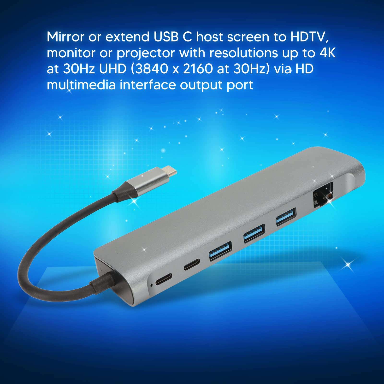 EBTOOLS USB C Hub, 9 in 1 Multiport Adapter, Laptop USB C Docking Station, USB C to 3xUSB3.0 HD 4K Gigabit RJ45 Ports, Maximum 100W PD, for Computer Notebook 5