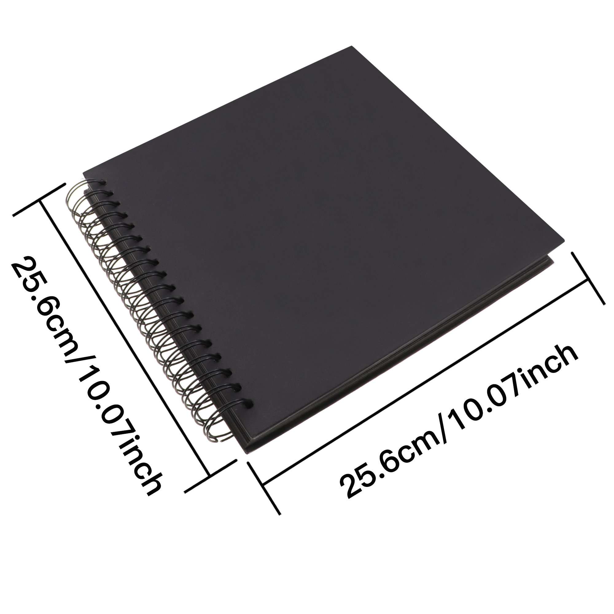 Scrapbook Album, 10x10 inches Black LUNIQI Photo Collection with Ribbon Tie, 80 DIY Pages Craft Paper for Anniversary, Wedding, Birthday, 40 Sheets, 80 pages) with 6 Corner Stickers(102 * 6 pcs) 4