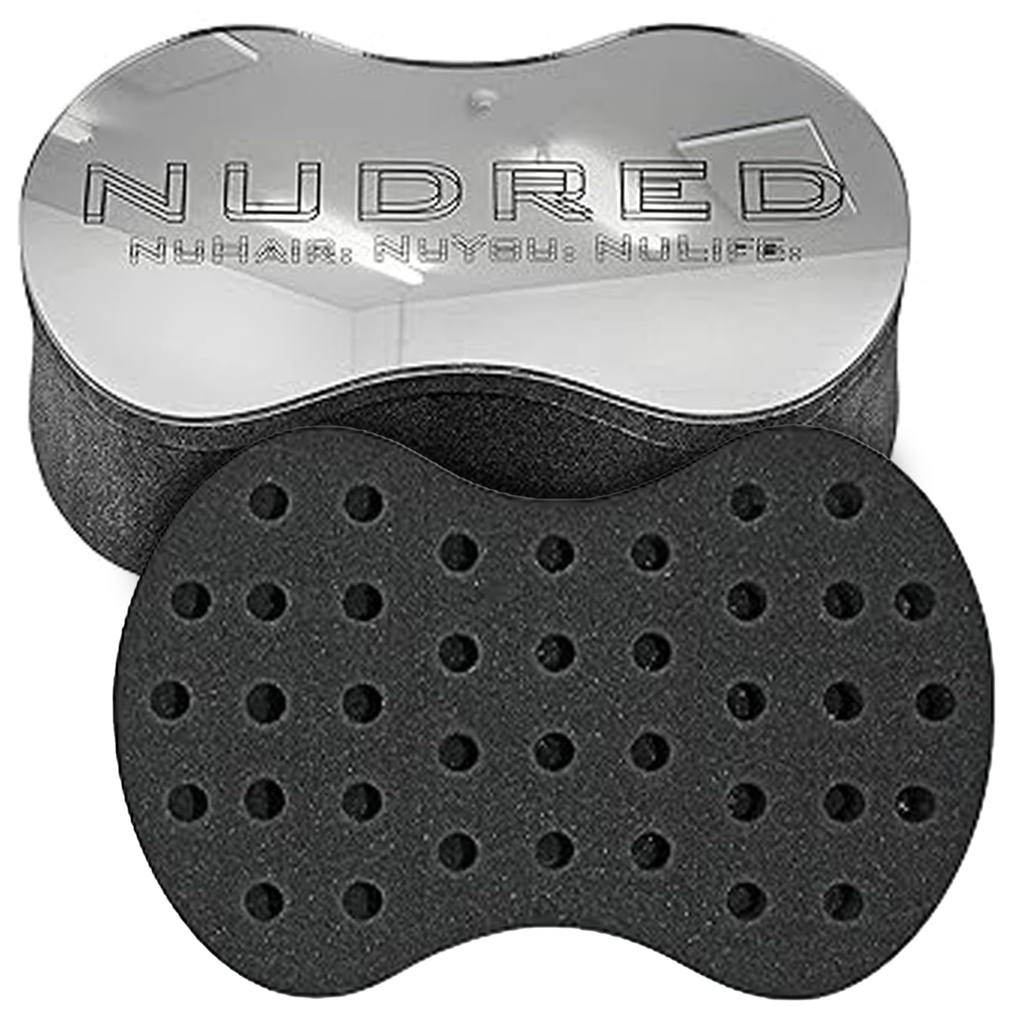 NuDred Hair Brush for Black Men and Women, Twisting Sponge for Curling Afro Style Dreads, Coils & Twists, Barber Curling Care Tool (Silver, Small Holes)