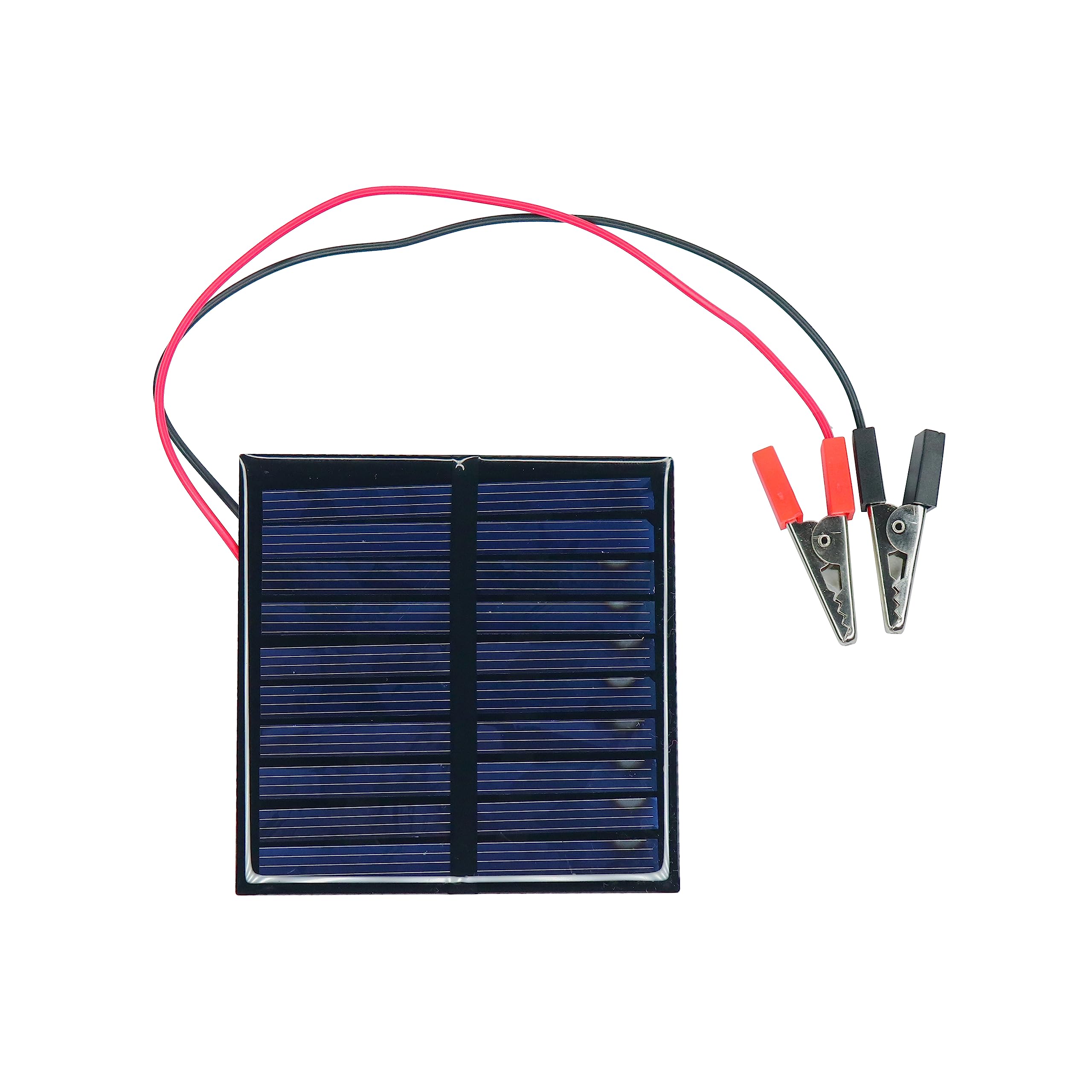 Electronic Spices 70mm x 70mm 6V 100mAh Square Shape polycrystalline Mini epoxy Solar Panels with Crocodile Alligator Clip 1Pcs