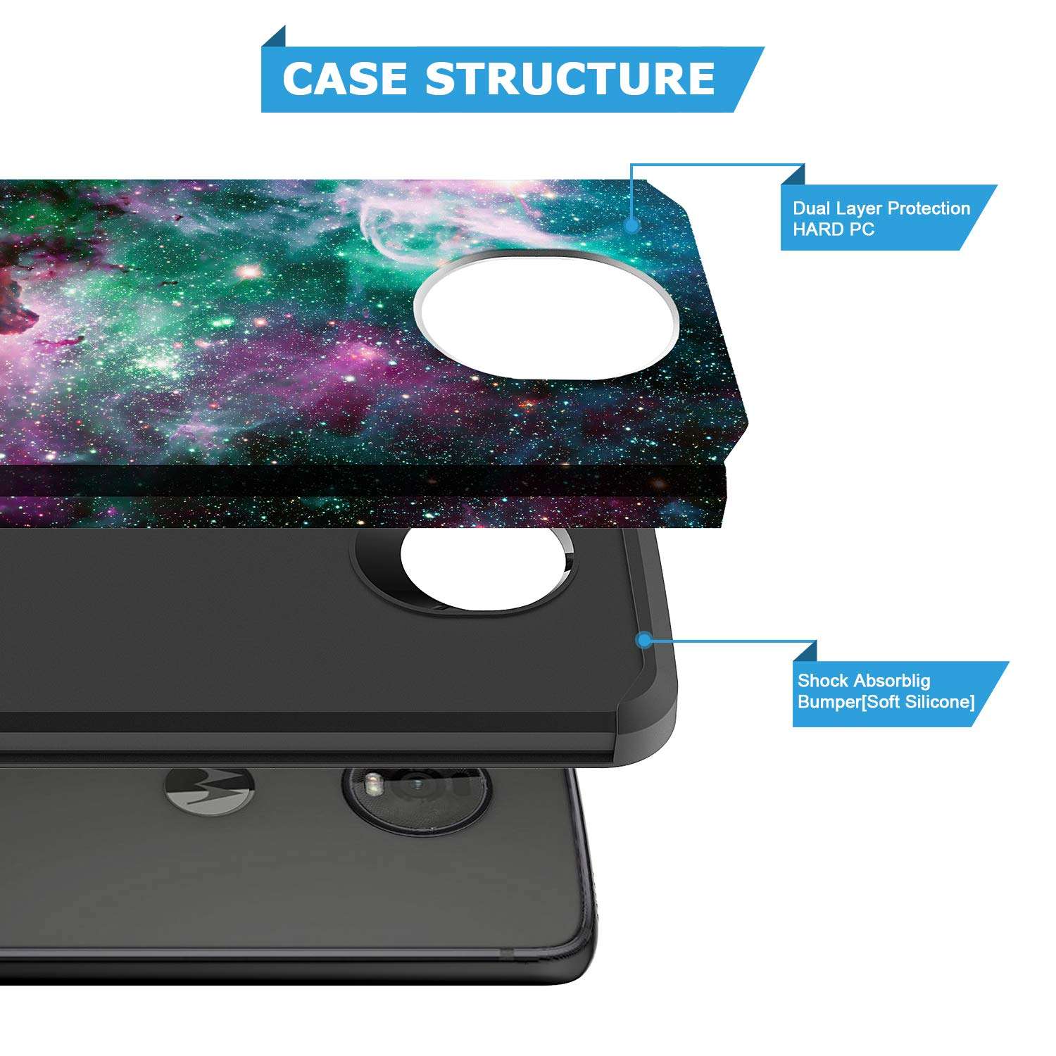 GORGCASE Case Designed for Moto Z4, Motorola Moto Z4 Play, Slim Cute Dual-Layer Drop Protection Shock-Proof Anti-Slip PC Soft TPU Bumper Girls Women Armor Protective Cover Marble 2