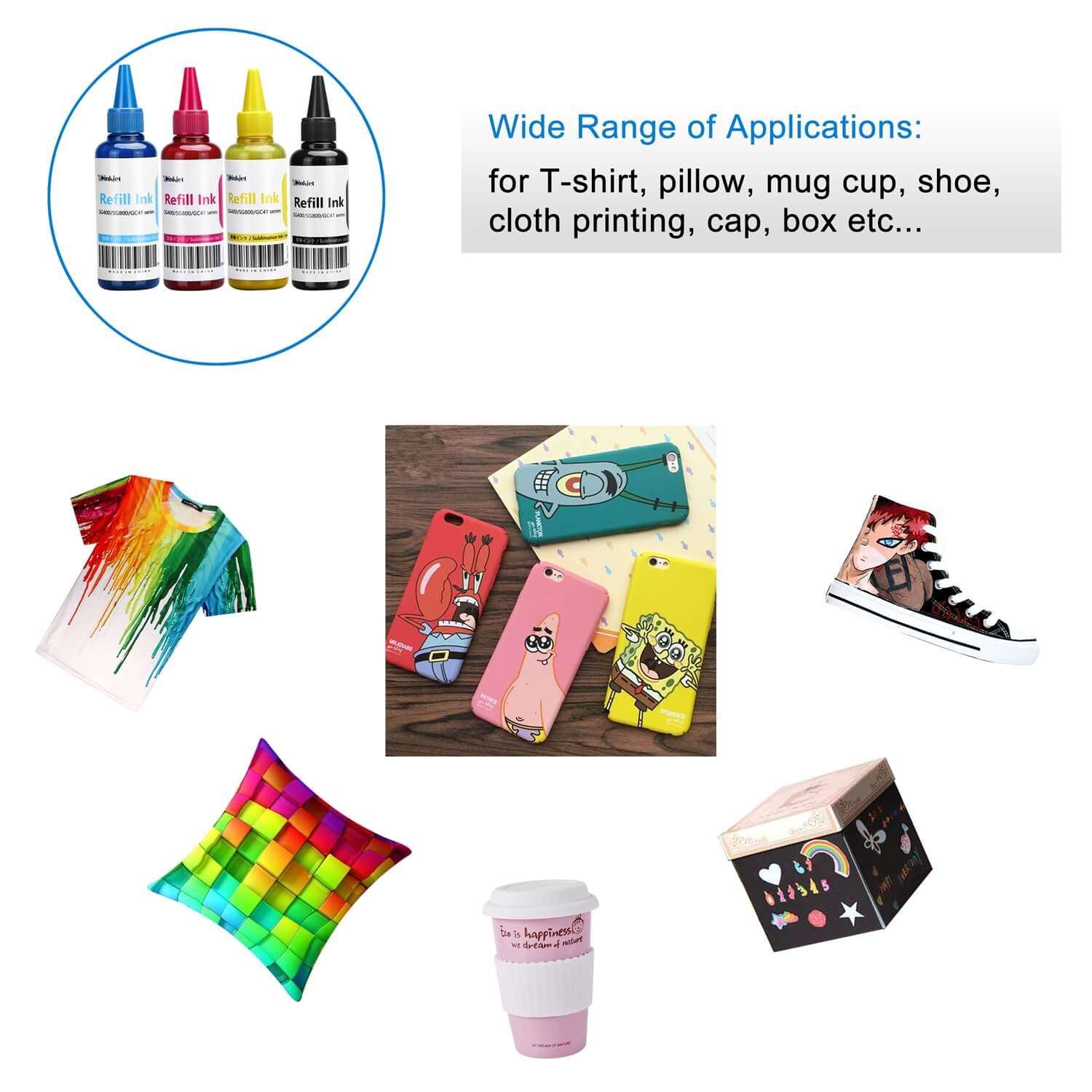 Xcinkjet Sublimation Ink Compatible for Sawgrass Virtuoso SG400 SG800 Printer (1 Black 1 Cyan 1 Magenta 1 Yellow, 4-Pack) 5