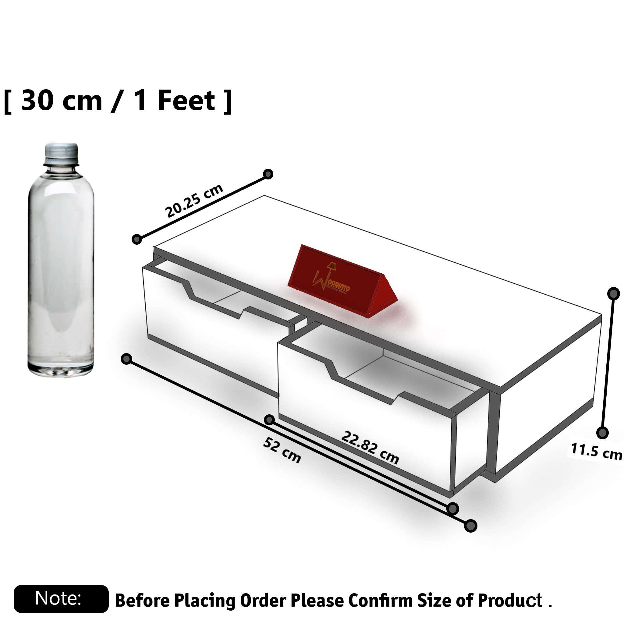 WooDinto Wooden Wall Mount Floating Wall Shelf 2 Tier Wall Shelf with Drawers | Decor Rack Shelf for Living Room, Bedroom, Kitchen Storage Shelf (Brown) 6