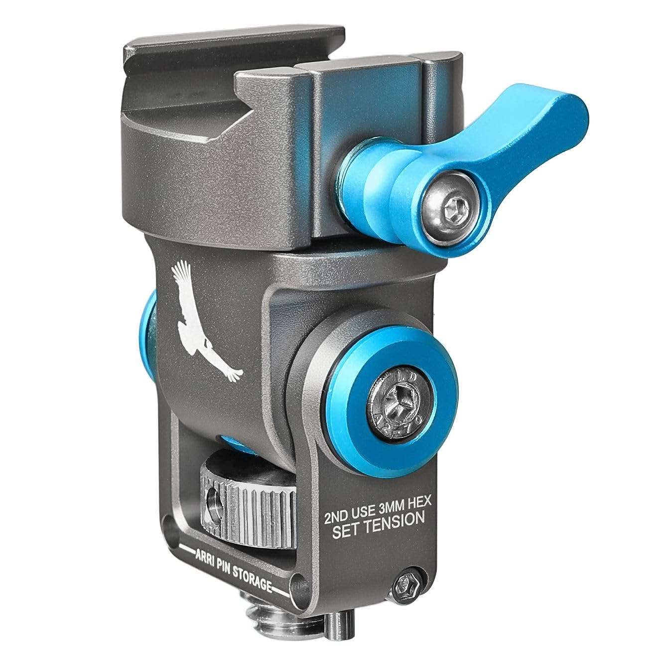 KONDOR BLUE | NATO Pan Tilt Monitor Mount with ARRI Locating Pin | 360 Swivel, 180 Tilt, Adjustable Tension Lock for Field Monitors and Camera Rigs | Gray 4