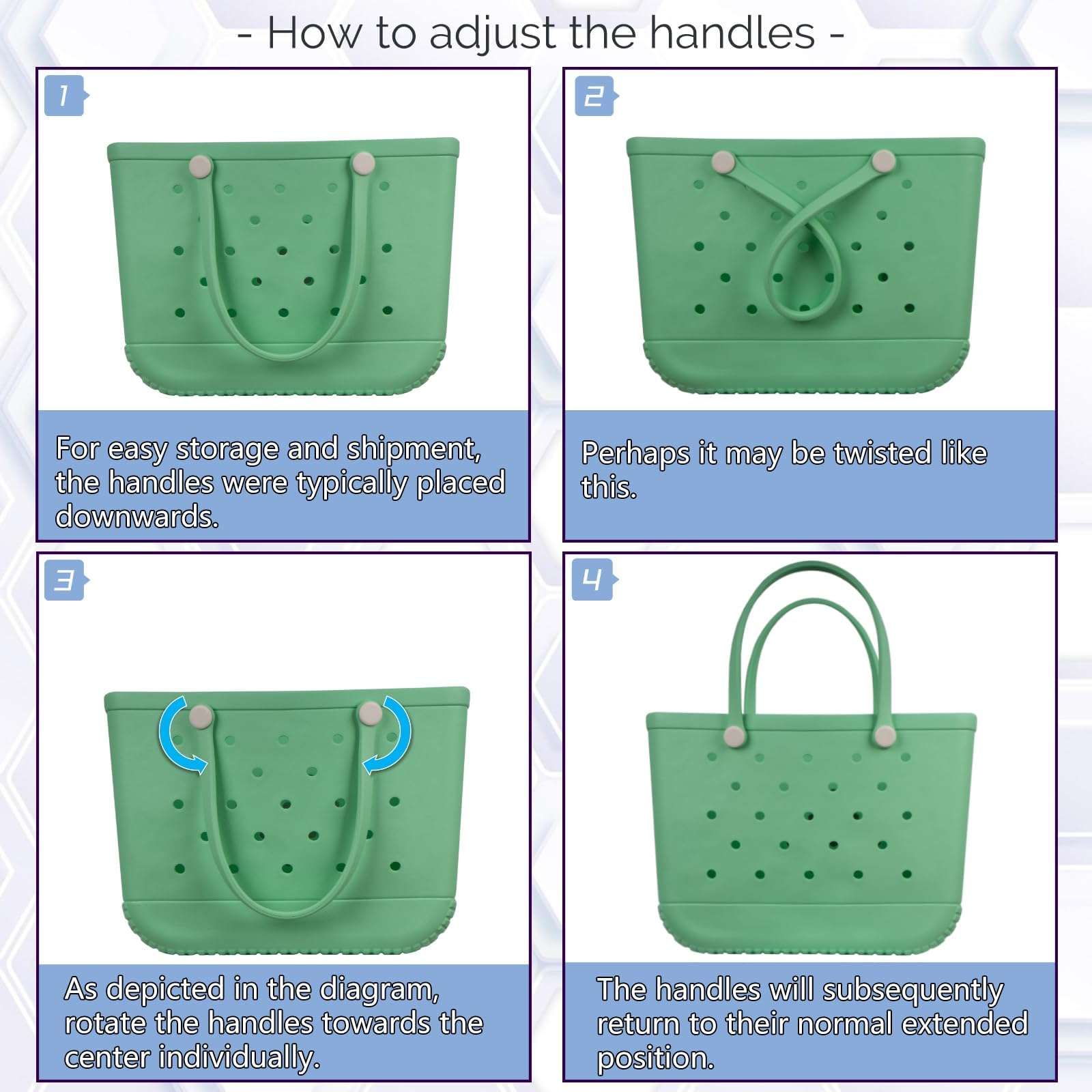 VILLDENO X-Large Rubber Tote Bag Rubber Beach Bag, Washable Durable Beach Tote, Lightweight, Waterproof Sandproof (Pink) 5