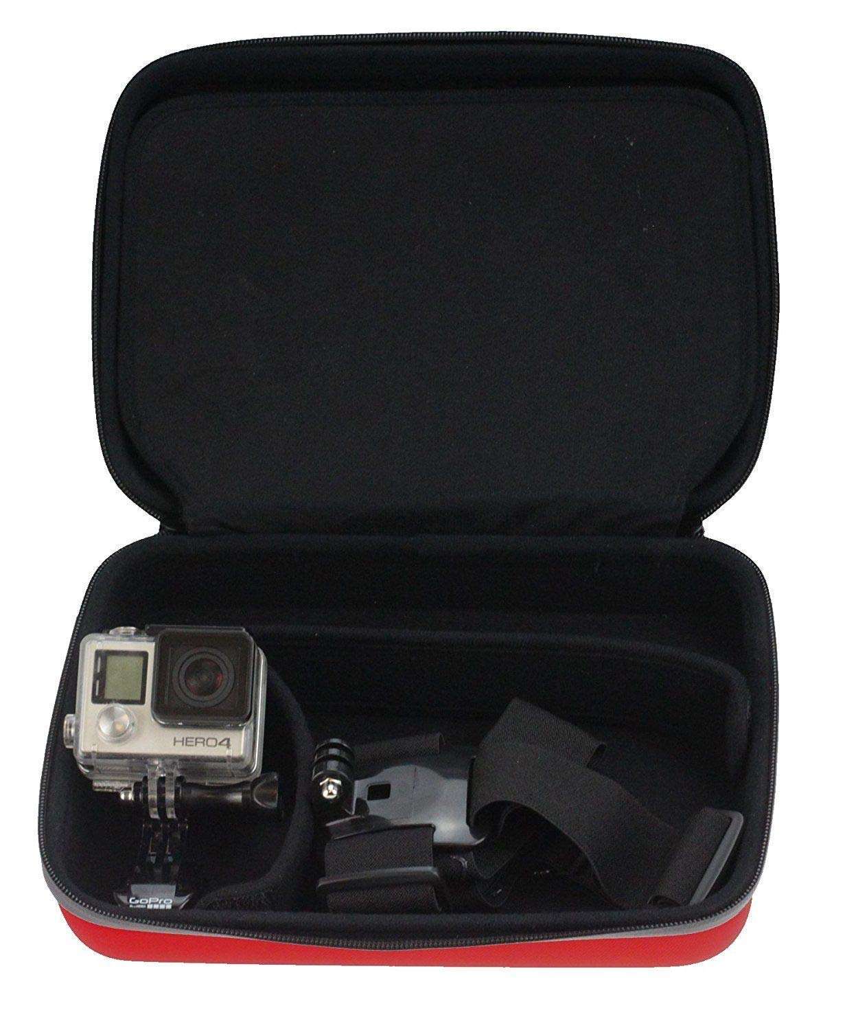 Navitech Red Heavy Duty Rugged Action Camera Hard Case/Cover Compatible with YI 4K Action Camera 4