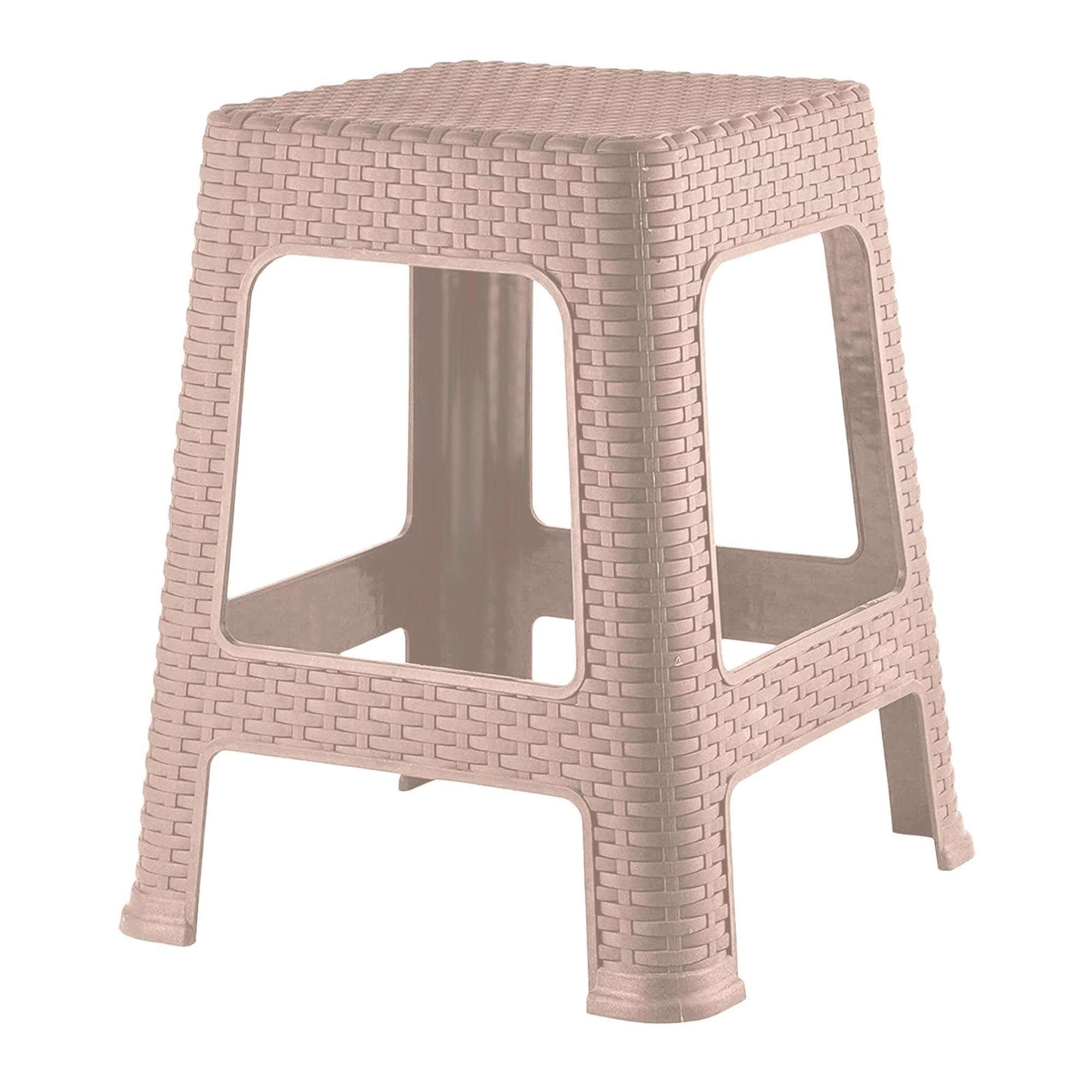 Kuber Industries Plastic Sitting Stool for Kitchen, Bedroom, Office | Non-Slip Lightweight Stool | Cream 5