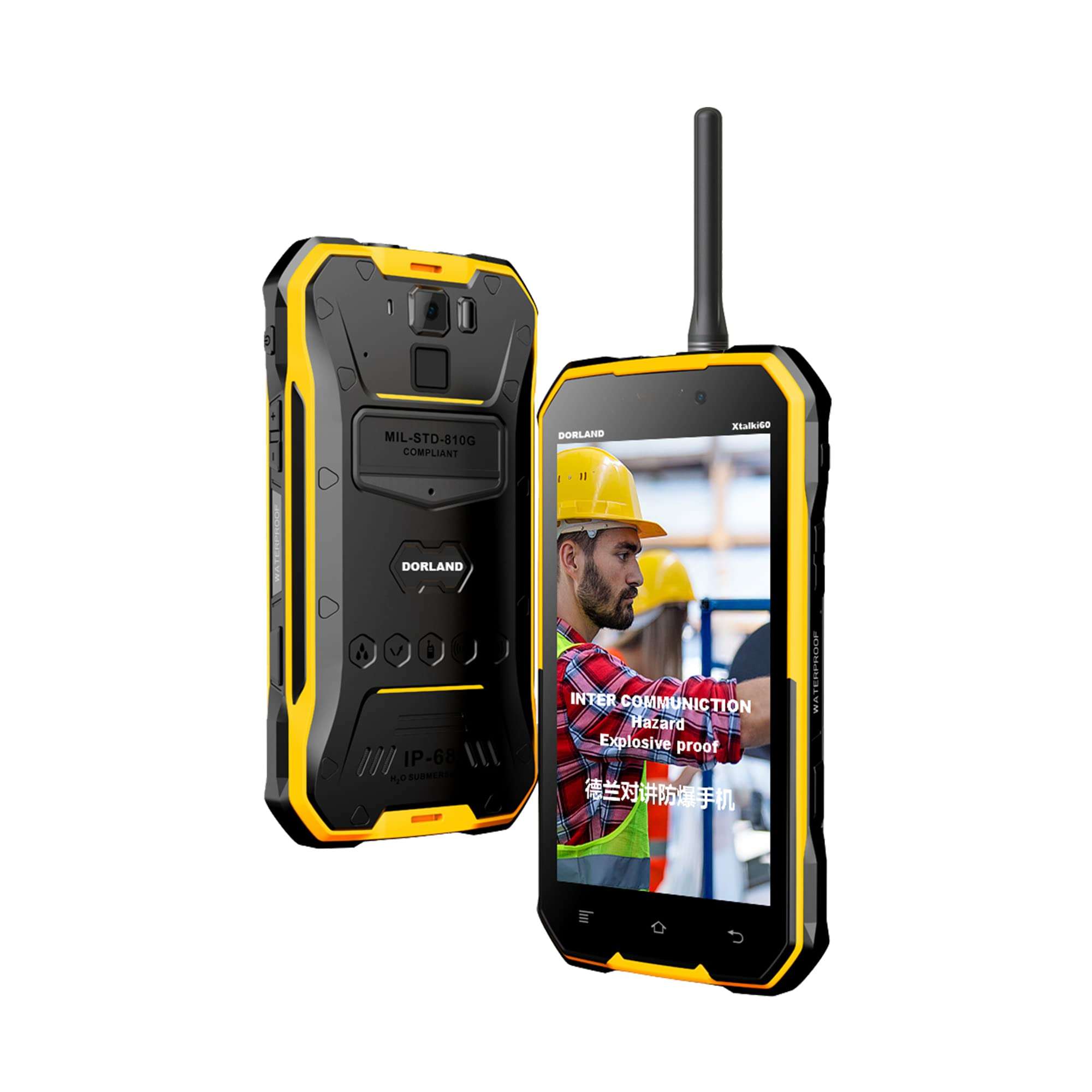 Walkie Talkie Rugged Smart Mobile Phone 5.0 inch Screen 6GB+128GB Explosion Proof Unlocked Zone1/2 Intrinsically Safe IP68 for Oil Gas Industry Areas Waterproof Dust Proof Shockproof Android 8.0