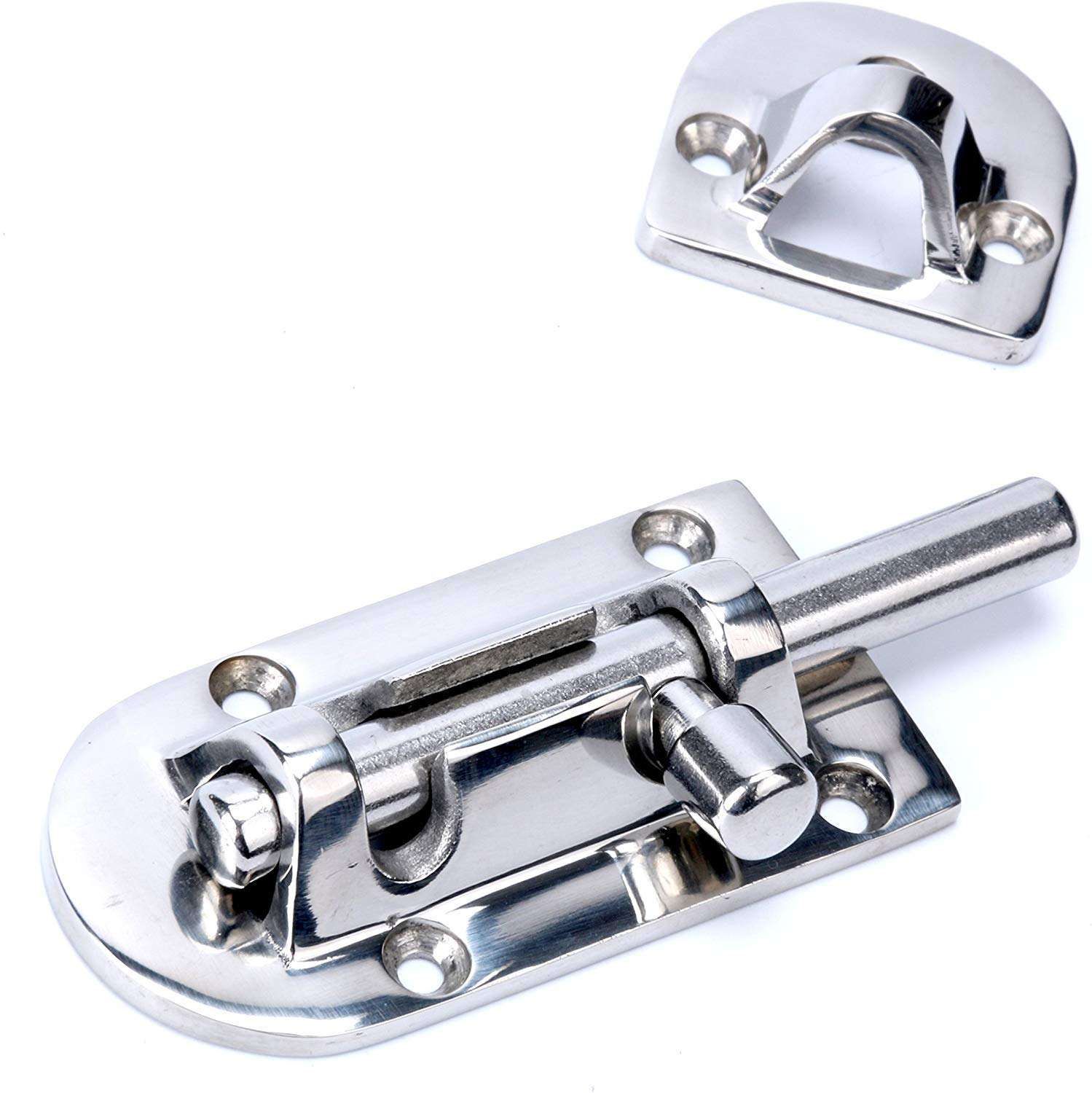 XinKun marine Door Security Slide Latch Lock, Heavy Duty Solid Thicken 316 Stainless Steel, Gate Barrel Bolt, Door Lock More Security and Privacy 2