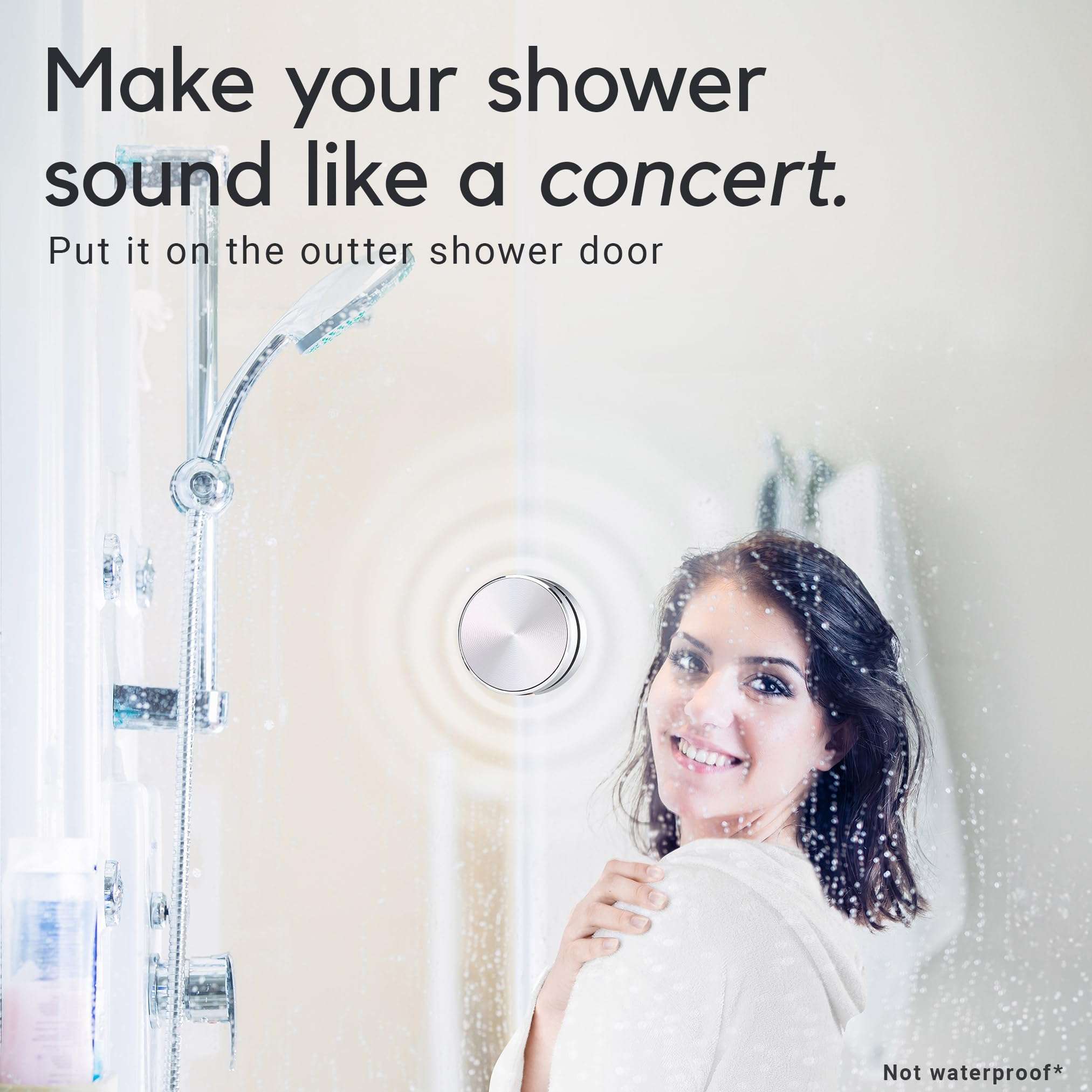 Anything Speaker - Portable Mini Bluetooth Speaker 2024 - Turn Anything Into A Speaker - Wireless Bone Conduction Induction Vibration Speaker + Gift Box - Travel-Sized, 360° Sound (Silver) 2