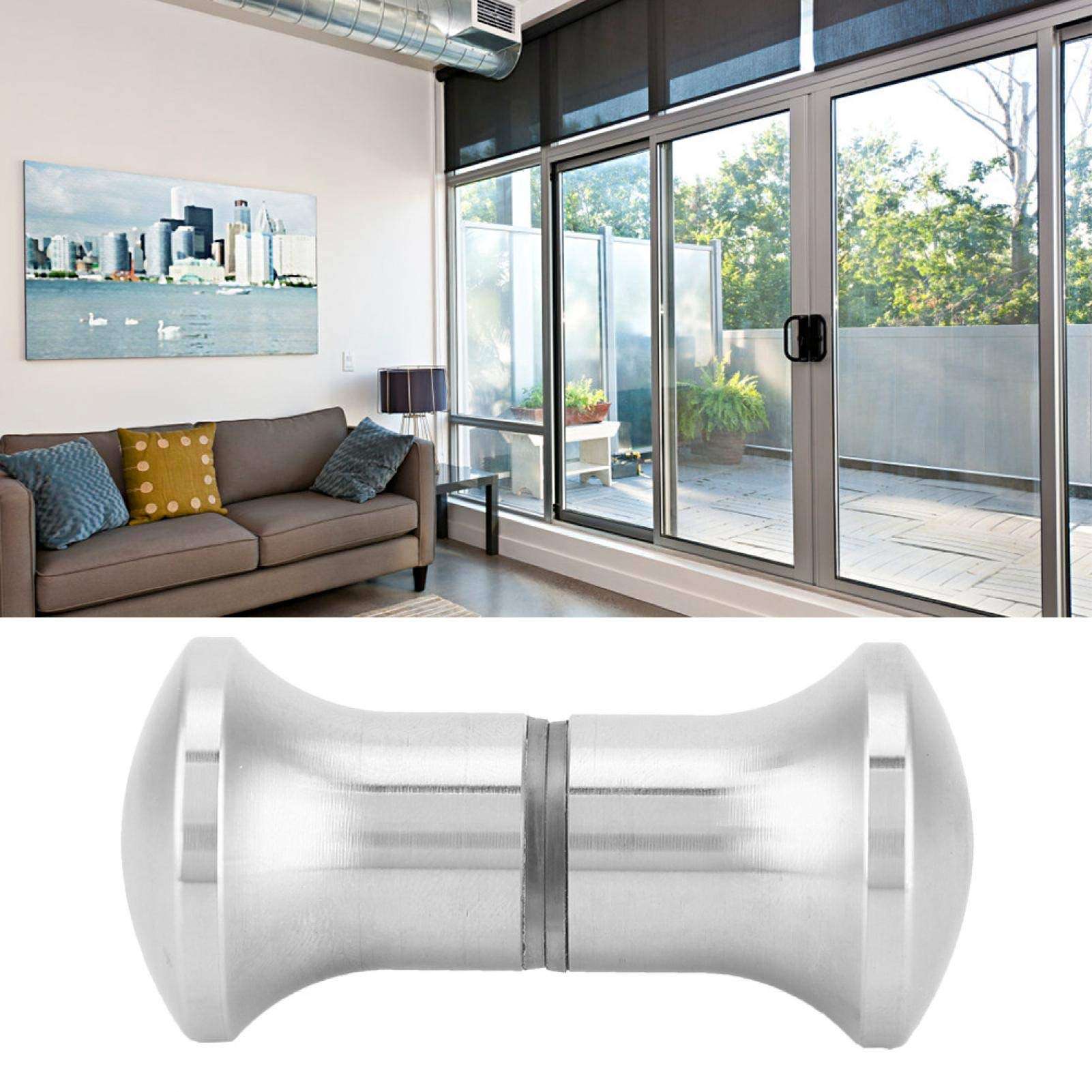 Bathroom Pull Knob Shiny Silver Shower Room Door Knob Glass Door Handle 6.5x3x3cm Door Knob for Shower Sliding Door 6
