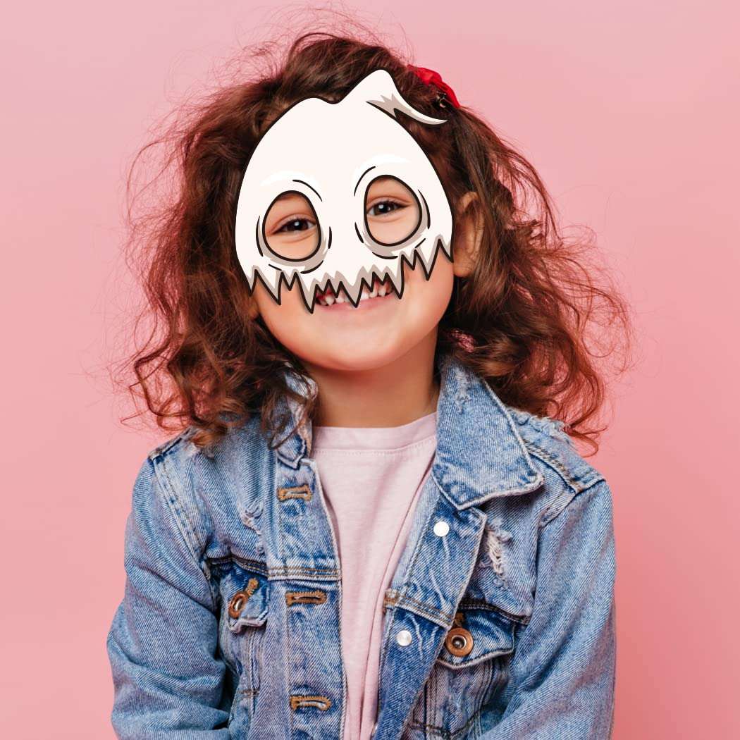 Festiko® Halloween Theme Eye Masks (48 Pcs), Halloween Theme Party Supplies, Return Gifts for Kids, Halloween Theme Party Items,Ghost Eye Masks for Kids 5