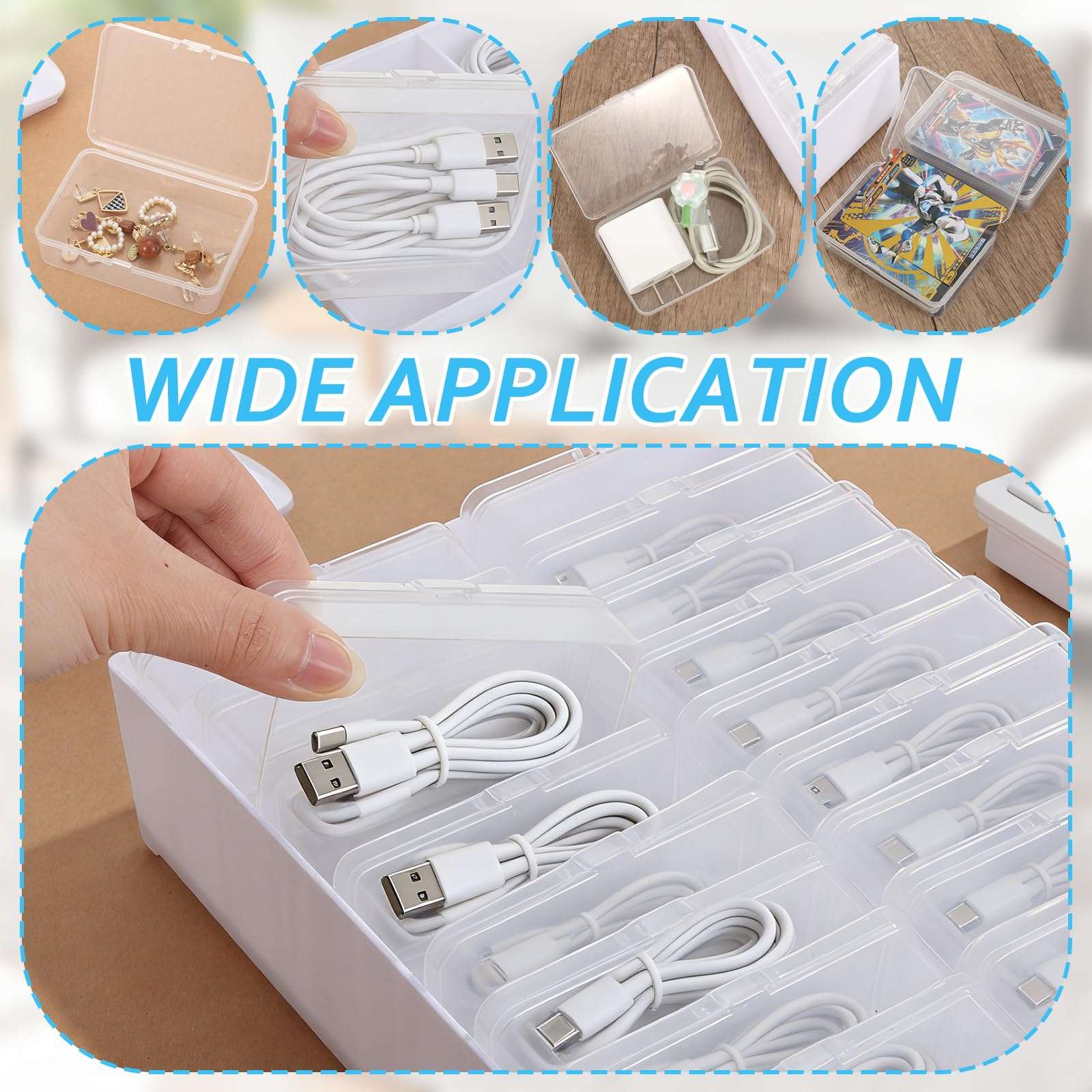 YEXEXINM Extra Large Cable Organizer Box with 22 Clear Switch Case Power Cord Organizer Desktop Cable Management Box Cord Storage Box for Desk Accessories Stationery Supplies Office Home 5