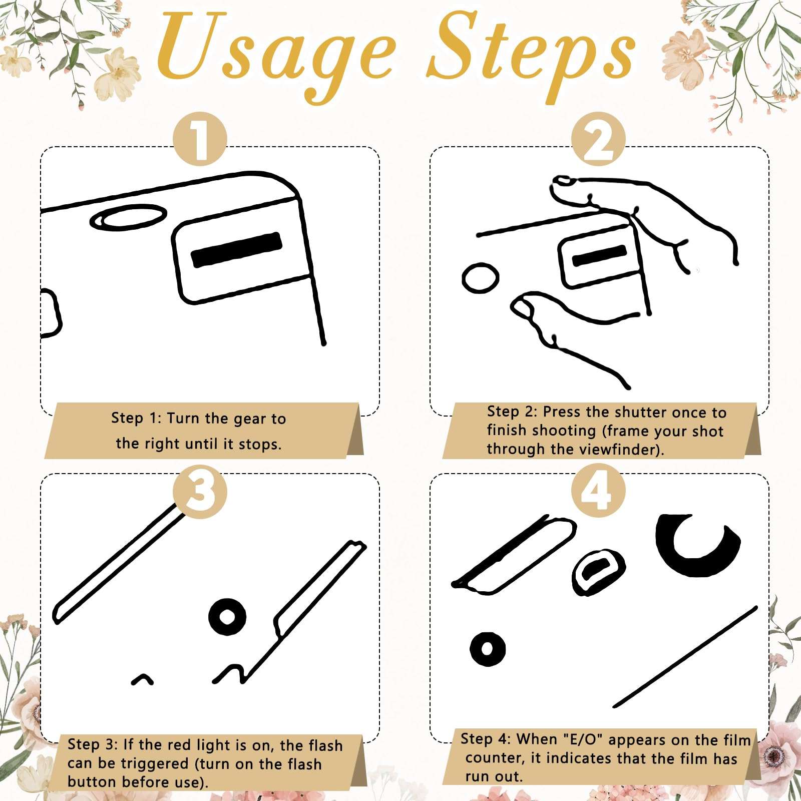 12 Pack Disposable Cameras for Wedding Bulk, 35mm Golden Rose Single-Use Film Cameras with Flash, One Time Cameras for Birthday Party Baby Shower Gathering Wedding, lSO 400 Film,17 Exposures 4